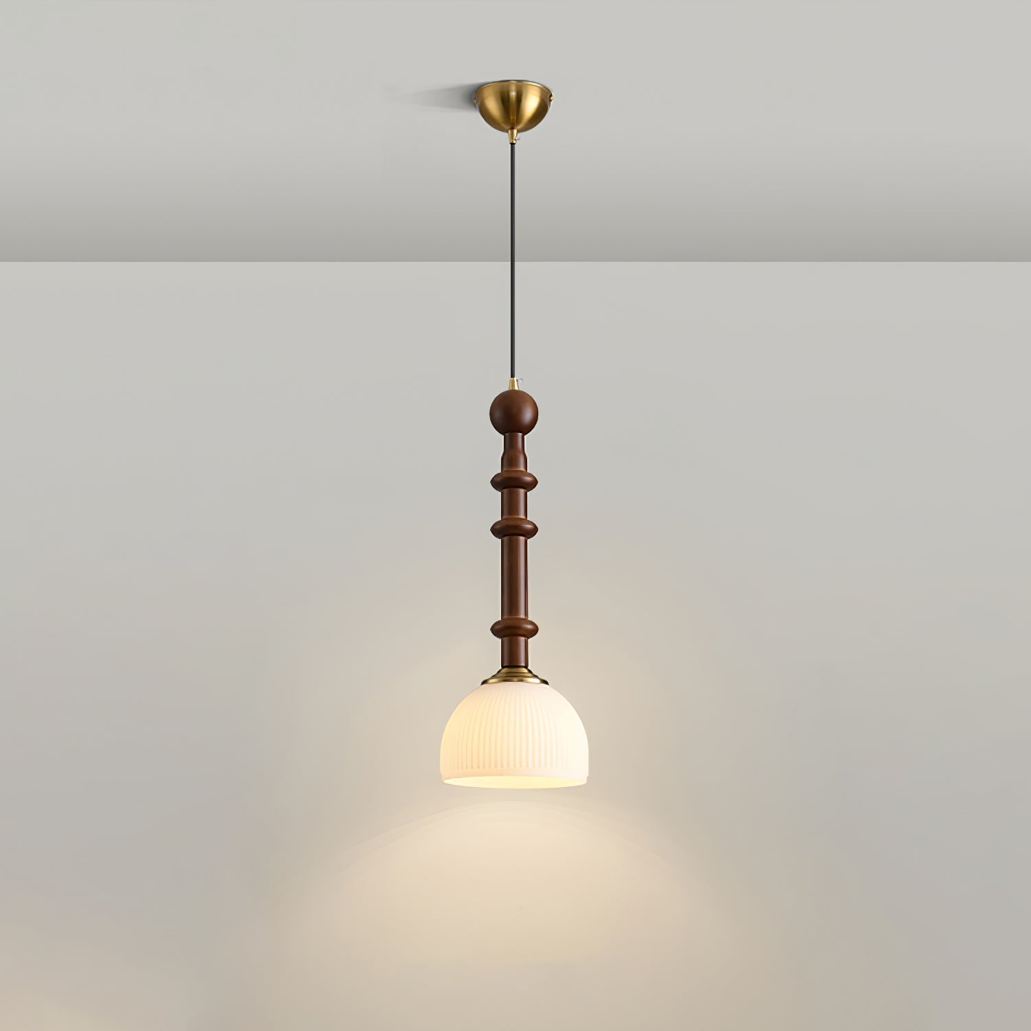 Halo Bernstein Glanz Vintage Holz Pendelleuchte-Letslighting