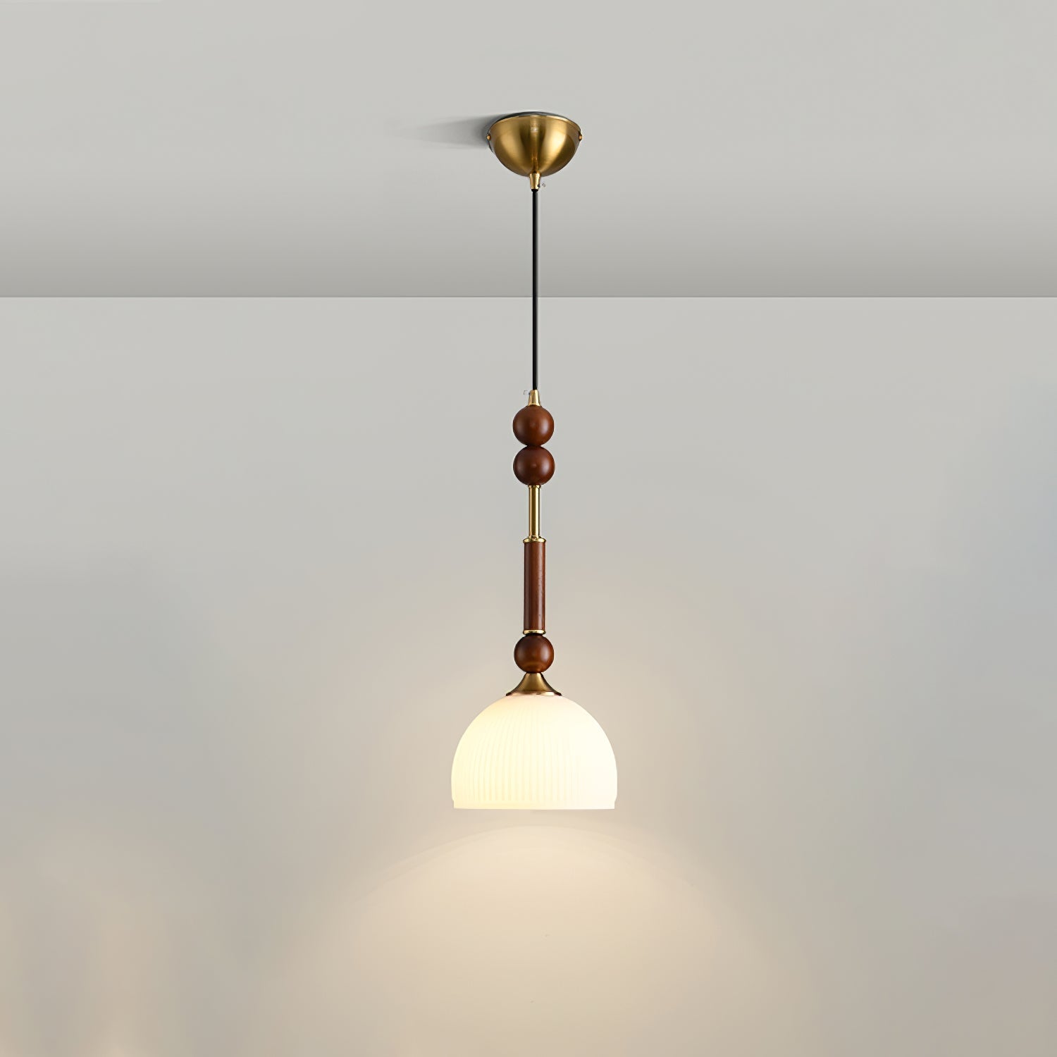 Halo Bernstein Glanz Vintage Holz Pendelleuchte-Letslighting