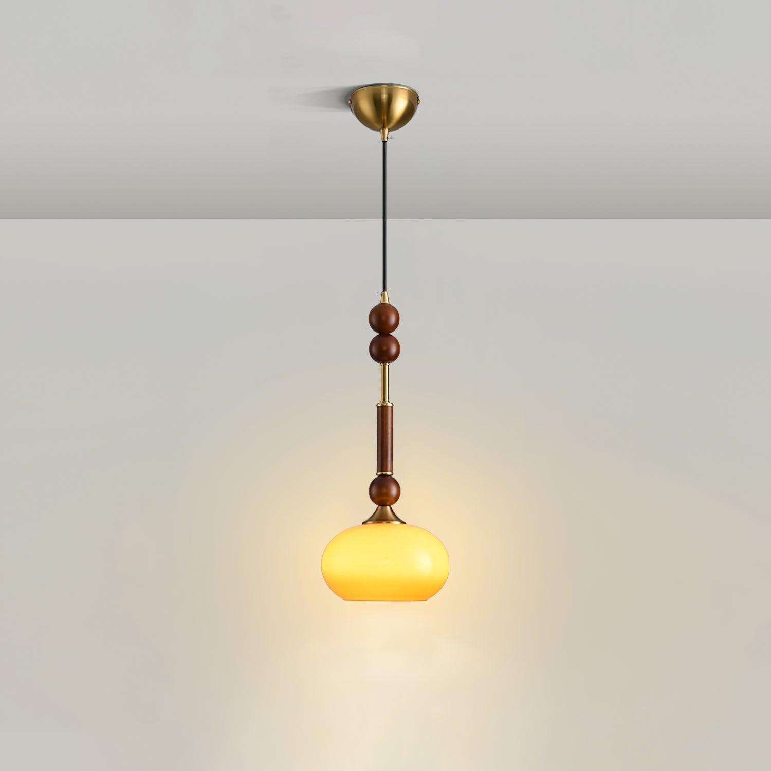 Halo Bernstein Glanz Vintage Holz Pendelleuchte-Letslighting