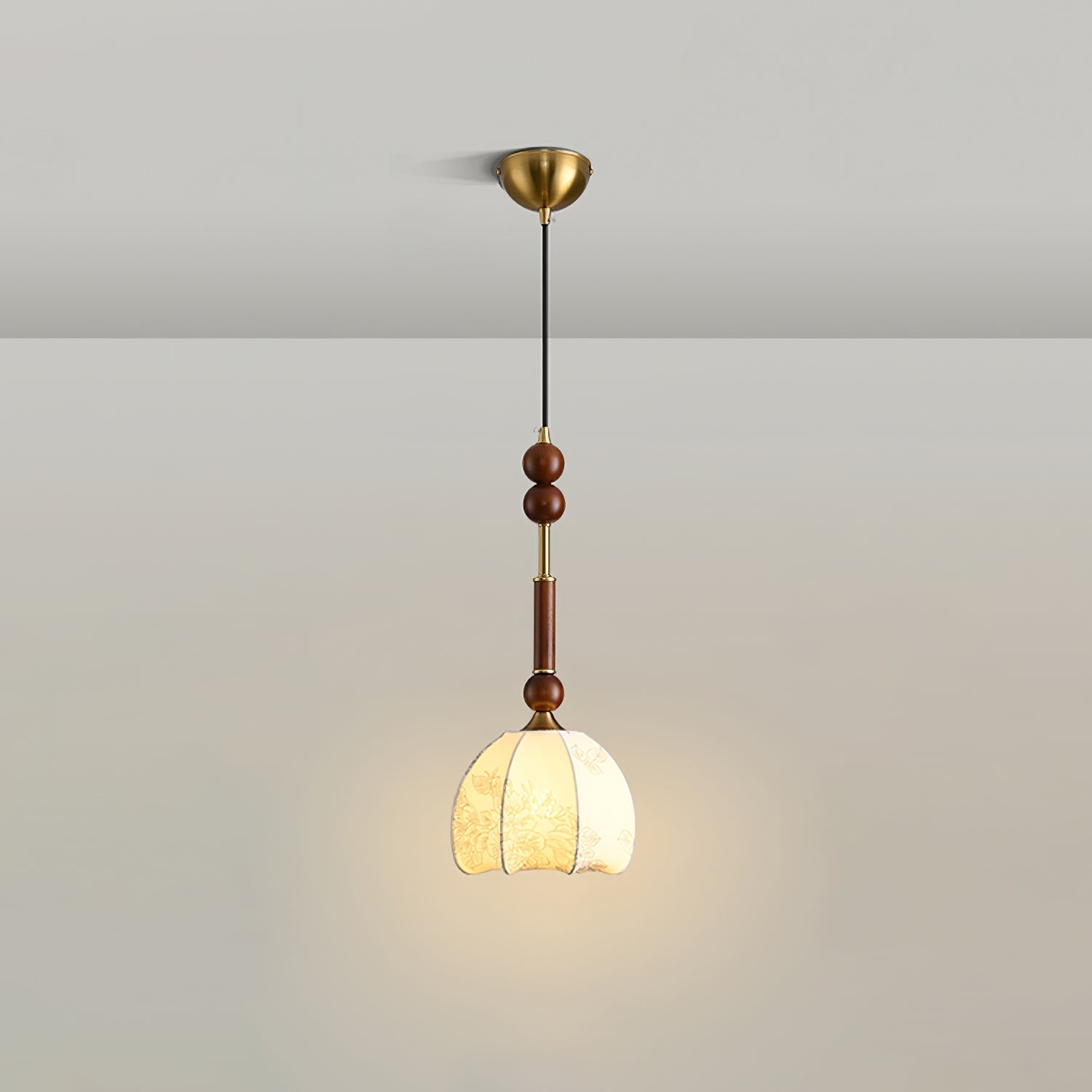 Halo Bernstein Glanz Vintage Holz Pendelleuchte-Letslighting
