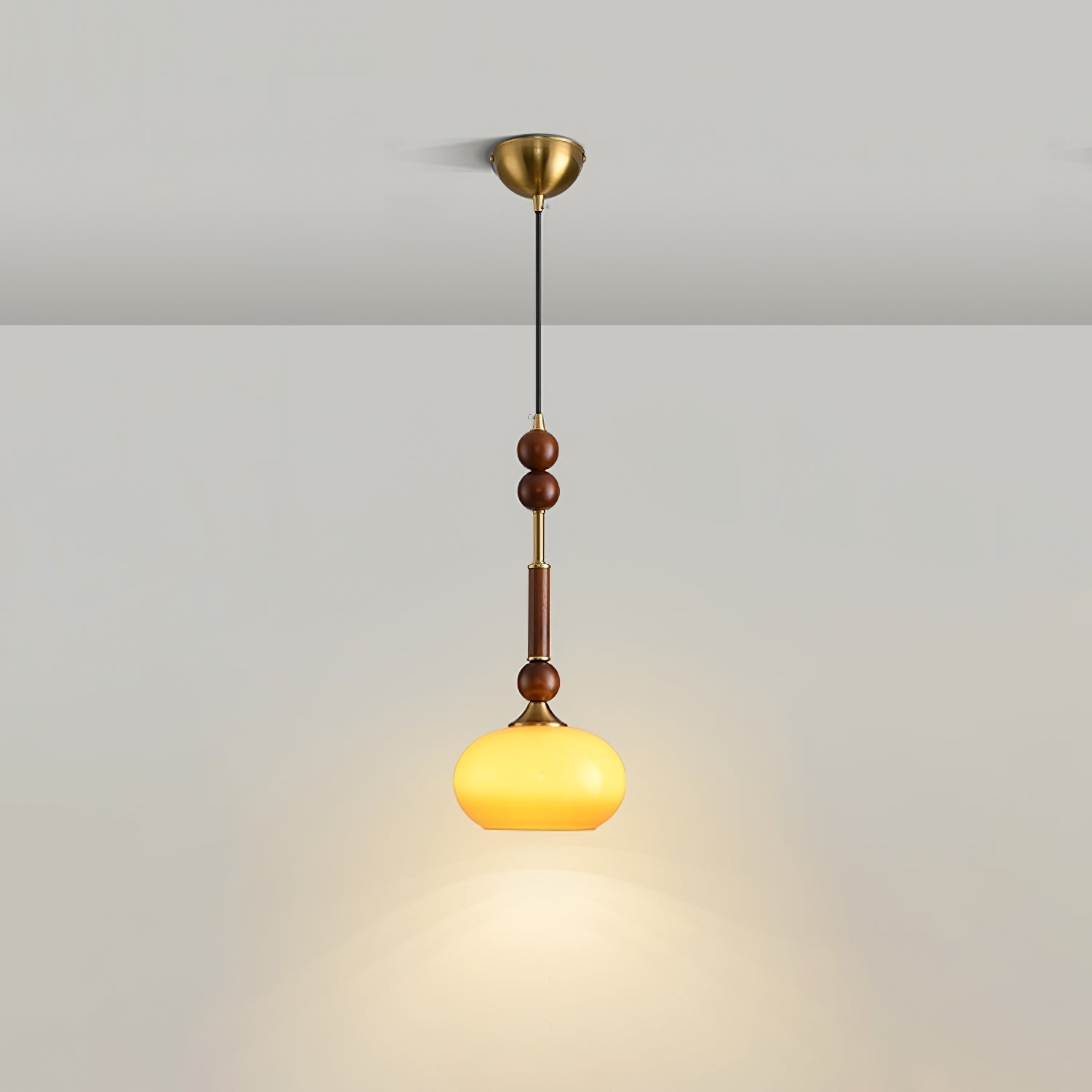 Halo Bernstein Glanz Vintage Holz Pendelleuchte-Letslighting