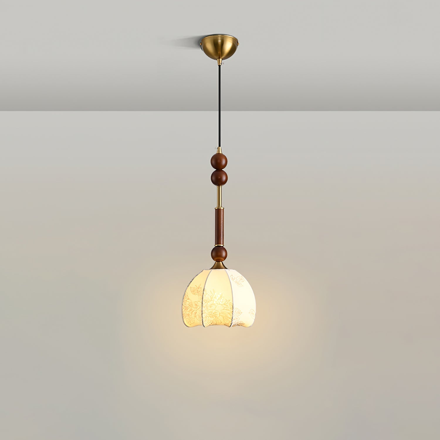 Halo Bernstein Glanz Vintage Holz Pendelleuchte-Letslighting