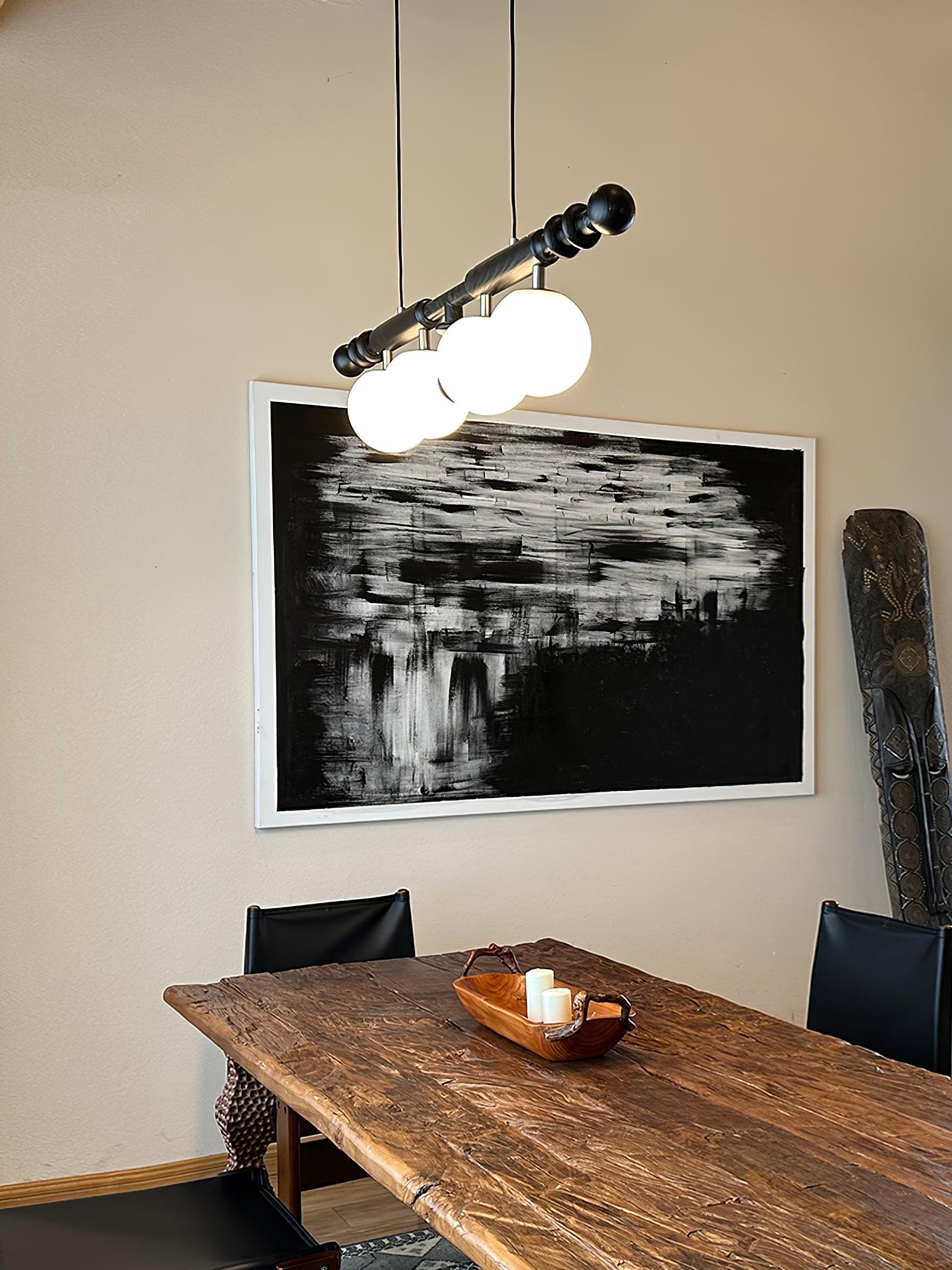 Lustra Kronleuchter Römisch Säule Walnuss Holz Glas-Letslighting