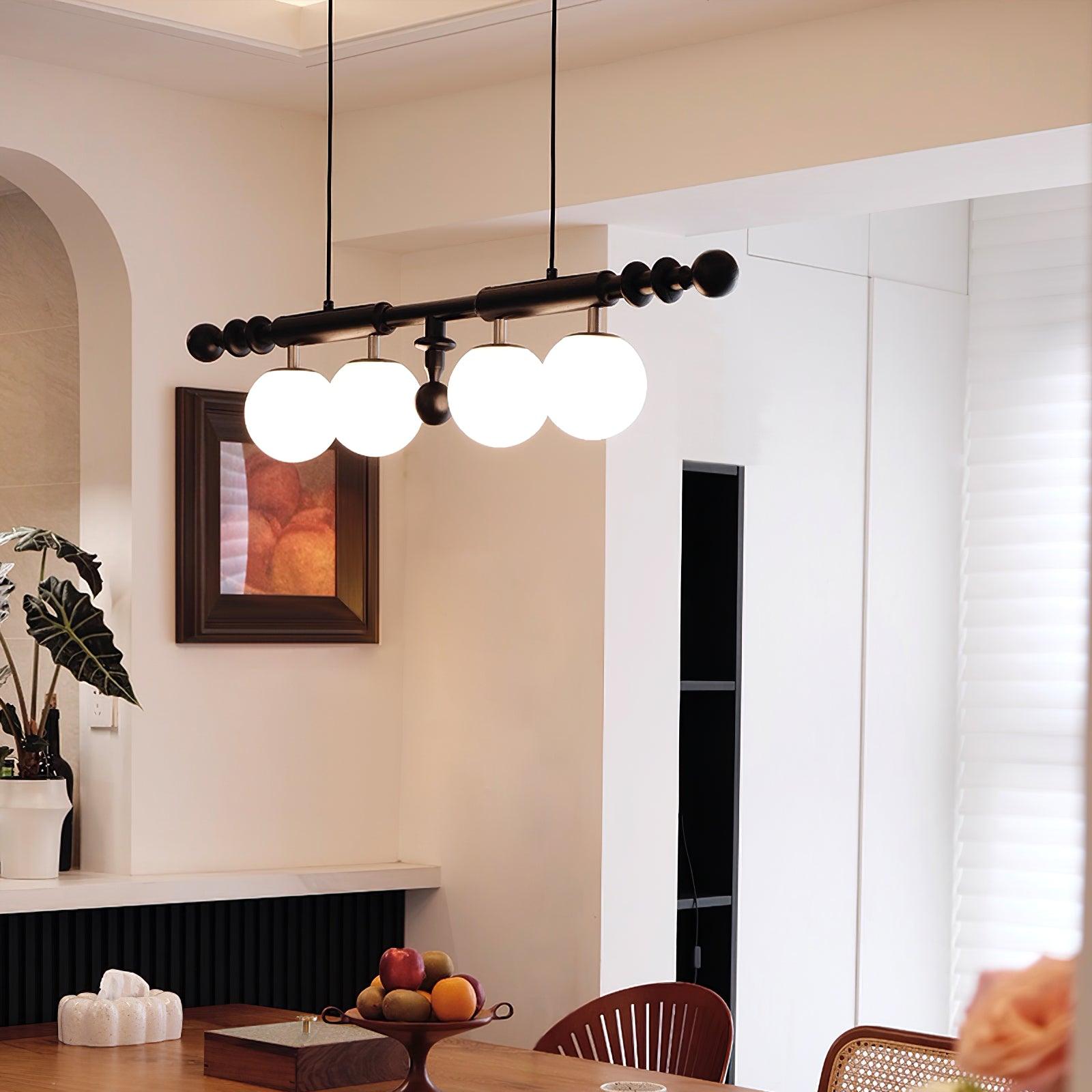 Lustra Kronleuchter Römisch Säule Walnuss Holz Glas-Letslighting