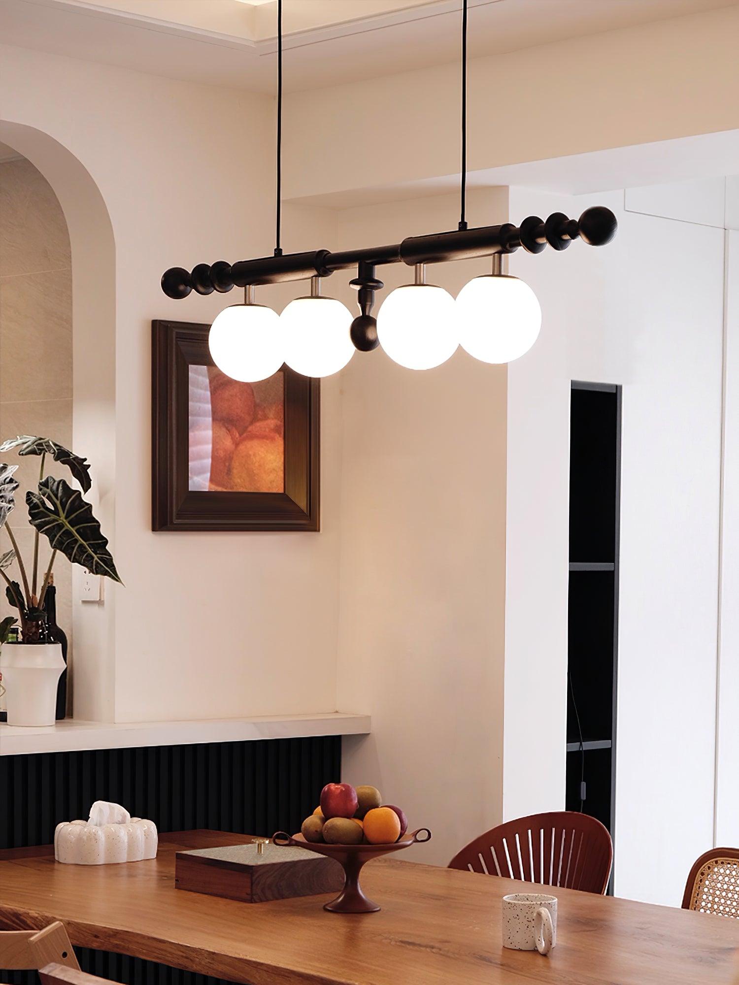 Lustra Kronleuchter Römisch Säule Walnuss Holz Glas-Letslighting
