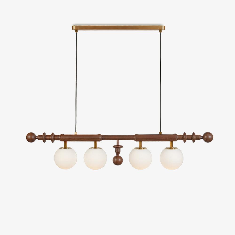 Lustra Kronleuchter Römisch Säule Walnuss Holz Glas-Letslighting