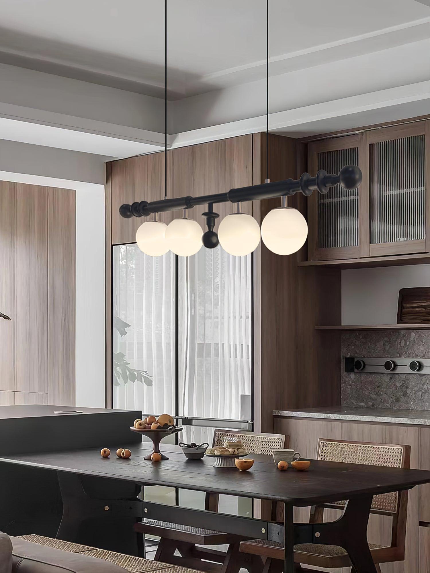 Lustra Kronleuchter Römisch Säule Walnuss Holz Glas-Letslighting