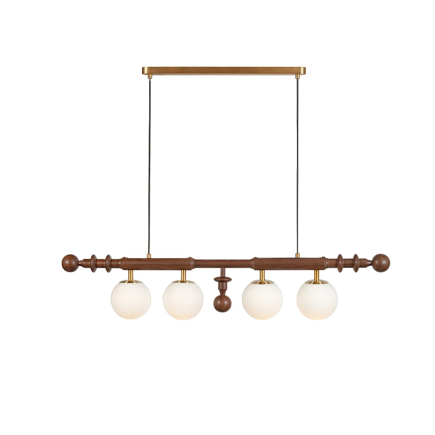 Lustra Kronleuchter Römisch Säule Walnuss Holz Glas-Letslighting