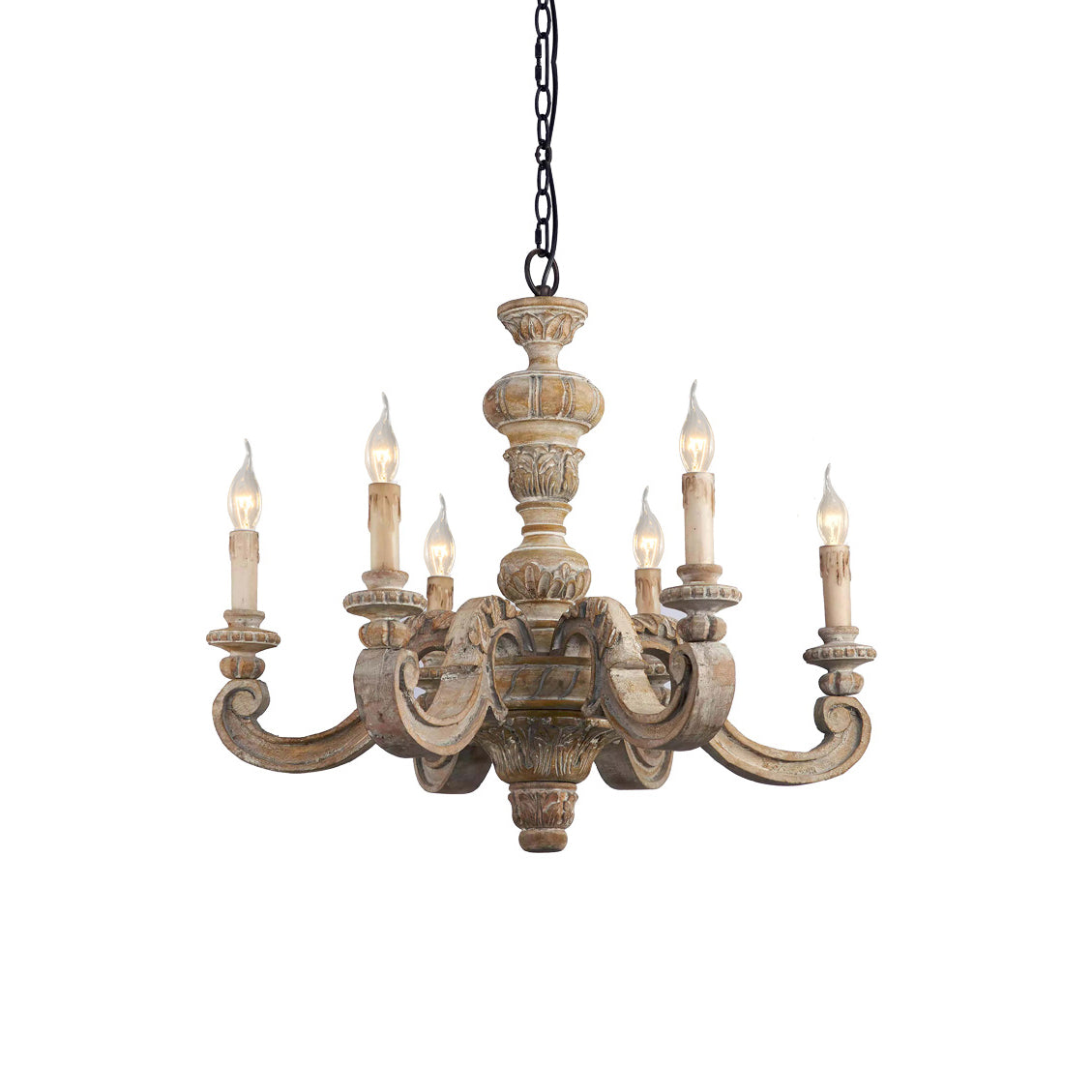Olrinila Römischer Vintage-Holz-Kronleuchter-Letslighting