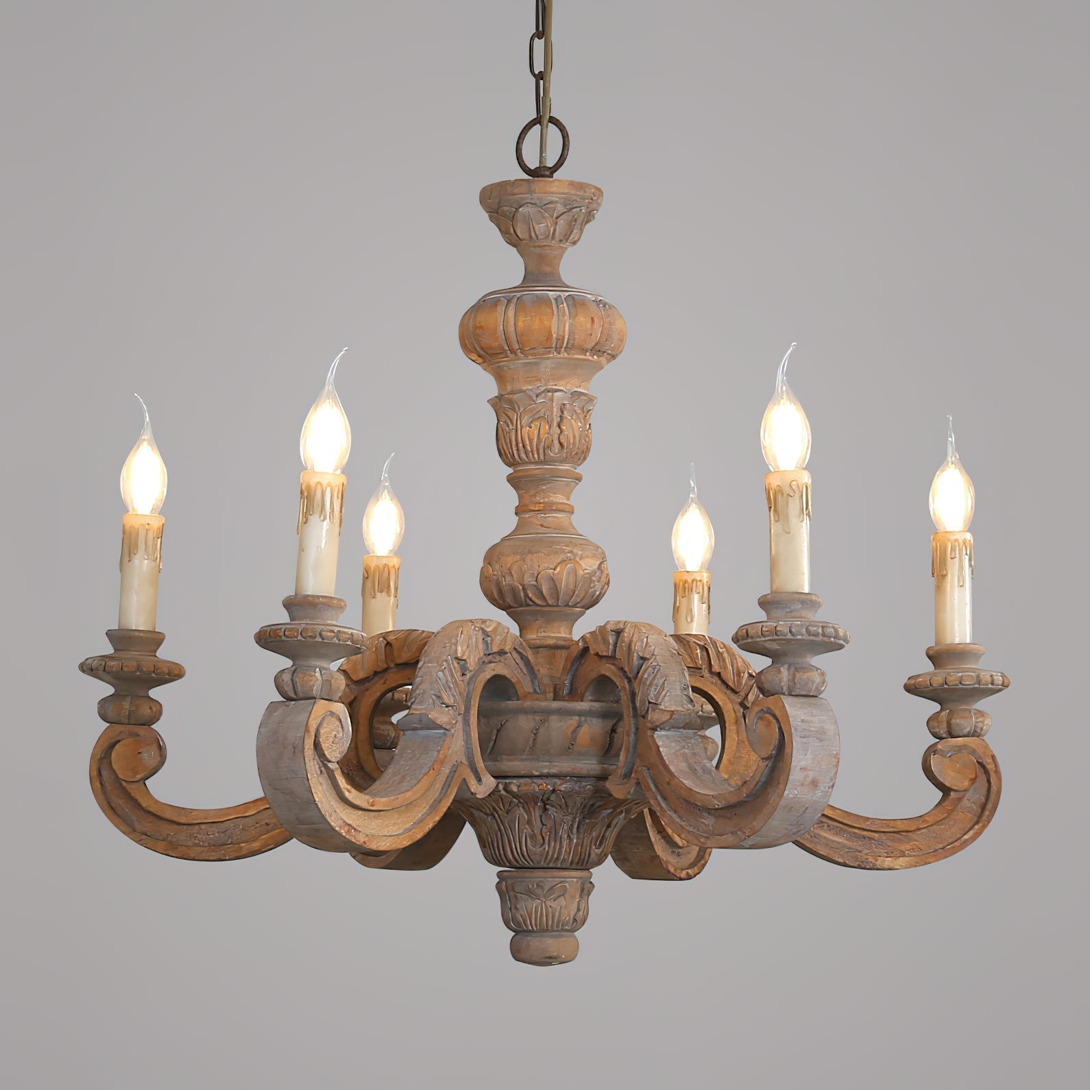 Olrinila Römischer Vintage-Holz-Kronleuchter-Letslighting