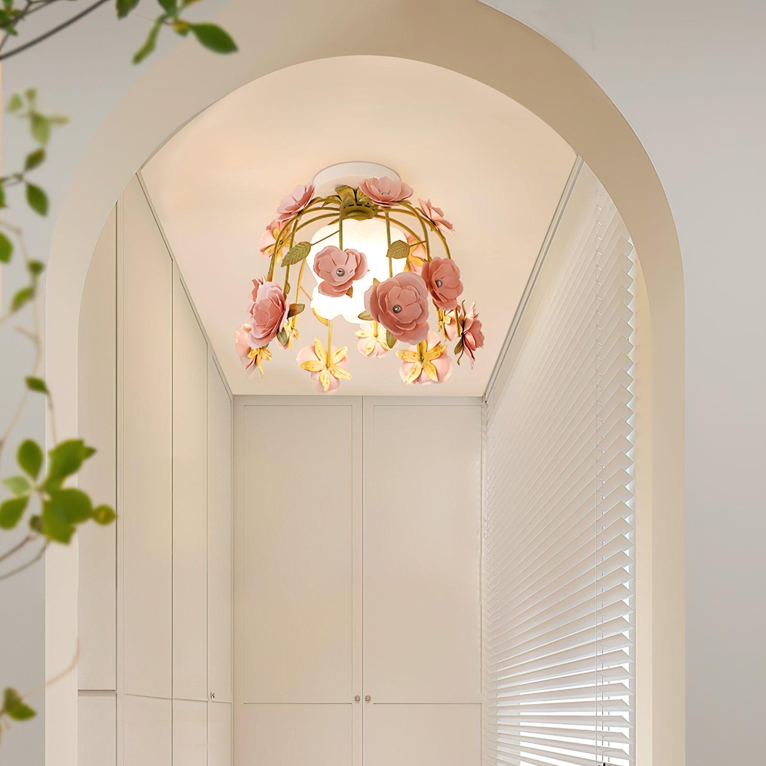 Deckenleuchte Metall Baldachin Blume Blüte Romantisch-Letslighting