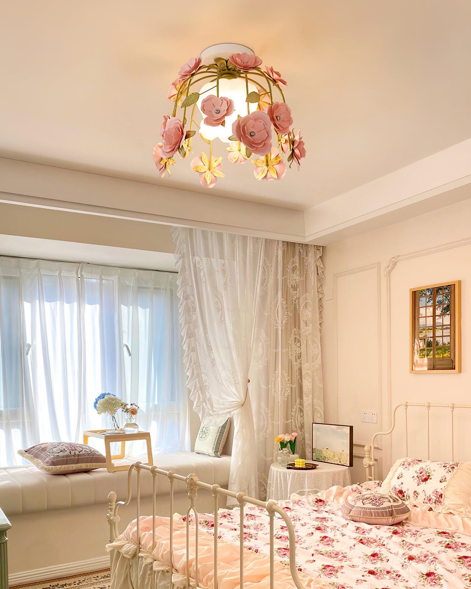 Deckenleuchte Metall Baldachin Blume Blüte Romantisch-Letslighting