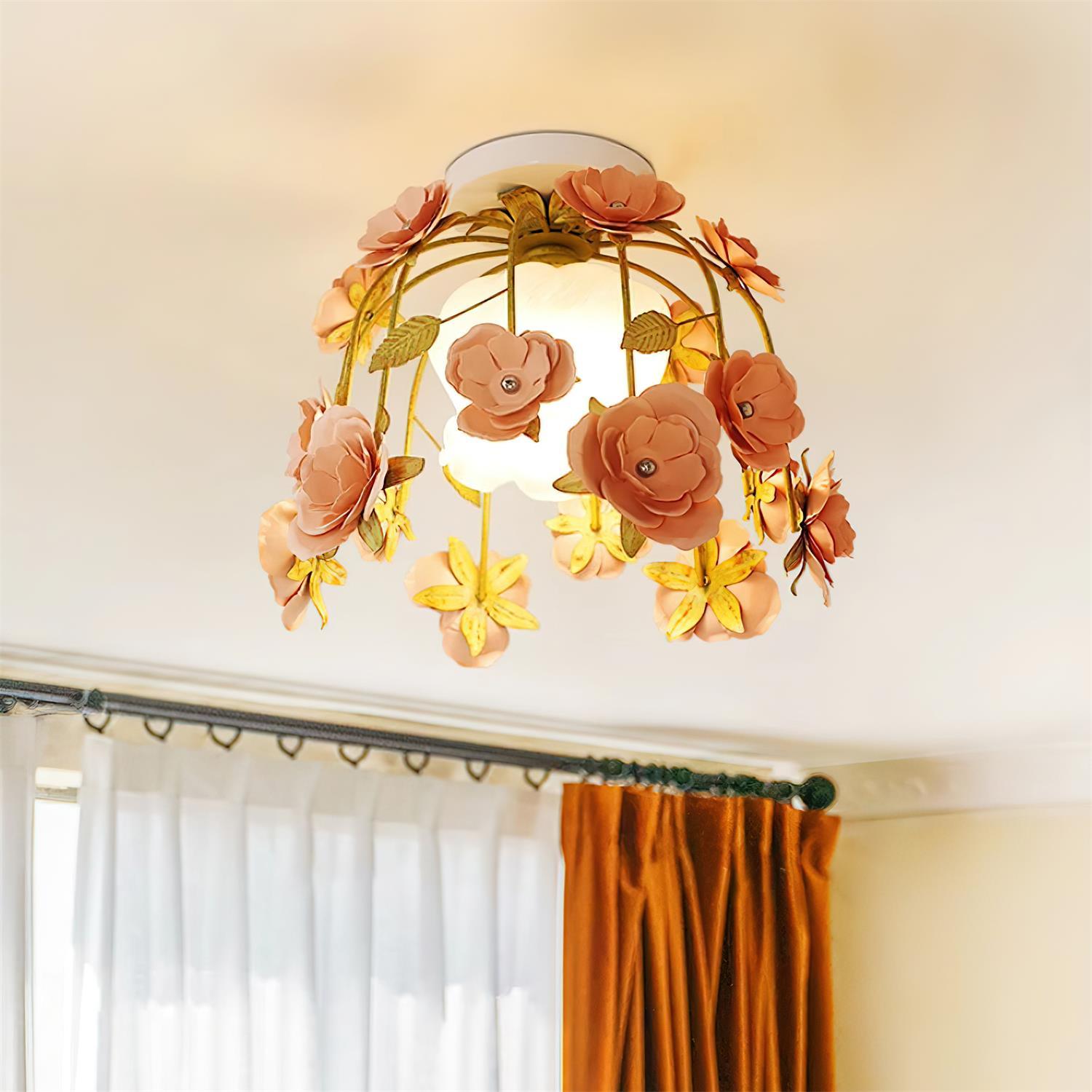 Deckenleuchte Metall Baldachin Blume Blüte Romantisch-Letslighting