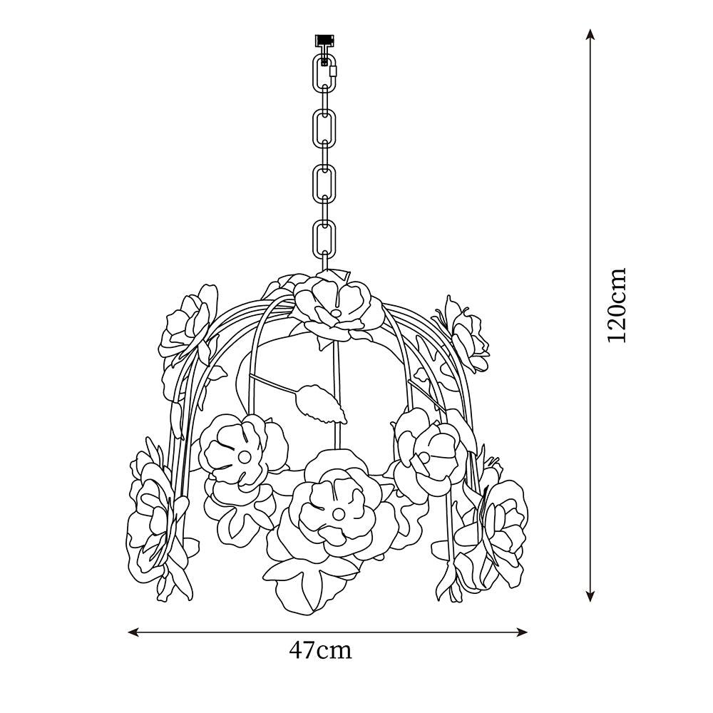 Bellova Kronleuchter Romantische Rosa Blume-Letslighting