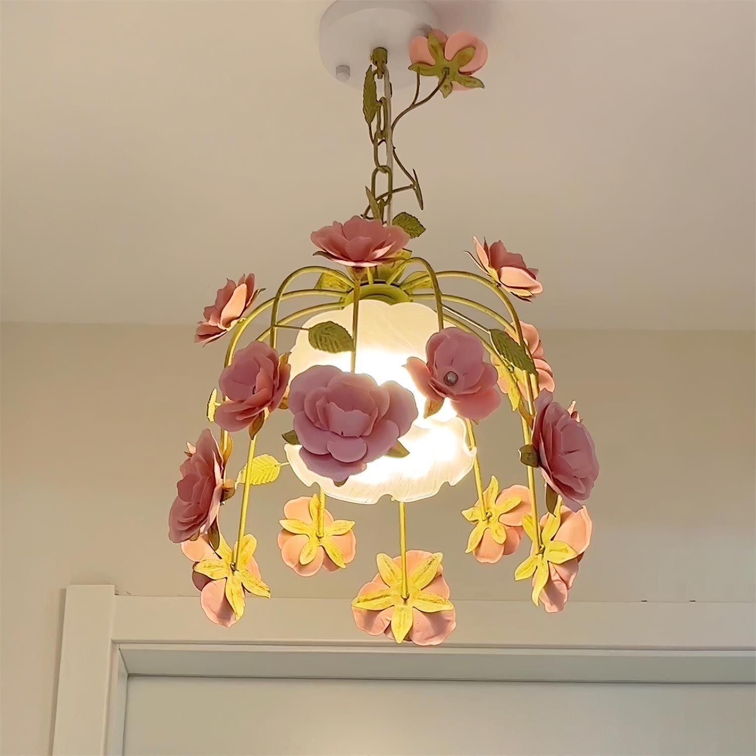 Bellova Kronleuchter Romantische Rosa Blume-Letslighting