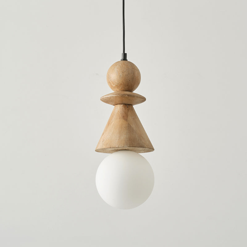 Aphais Rook Wooden Glass Pendant Lamp-Letslighting