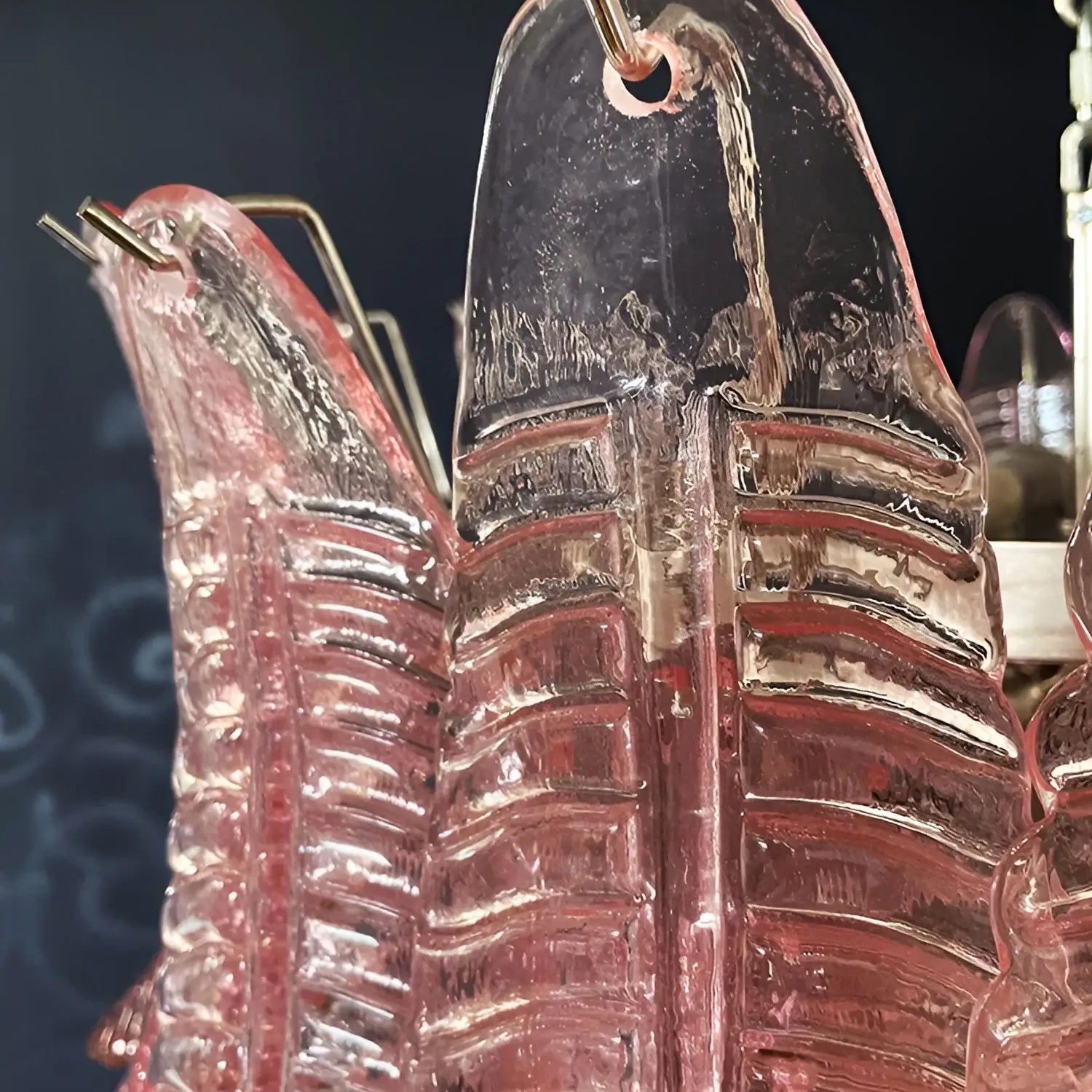 Aurora Chandelier Pink Murano Glass Leaves Cascading Romantic - Neutralighting
