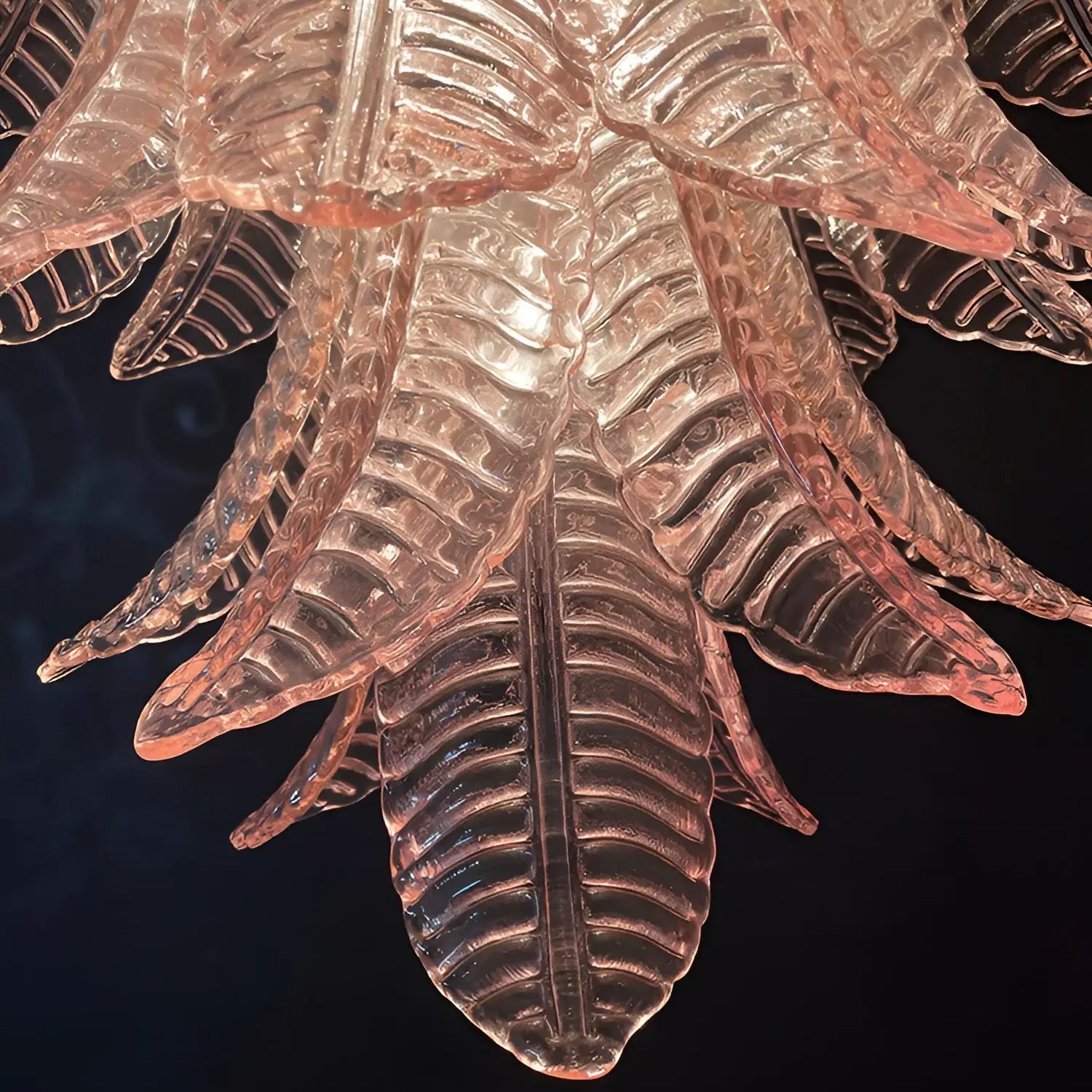 Aurora Chandelier Pink Murano Glass Leaves Cascading Romantic - Neutralighting