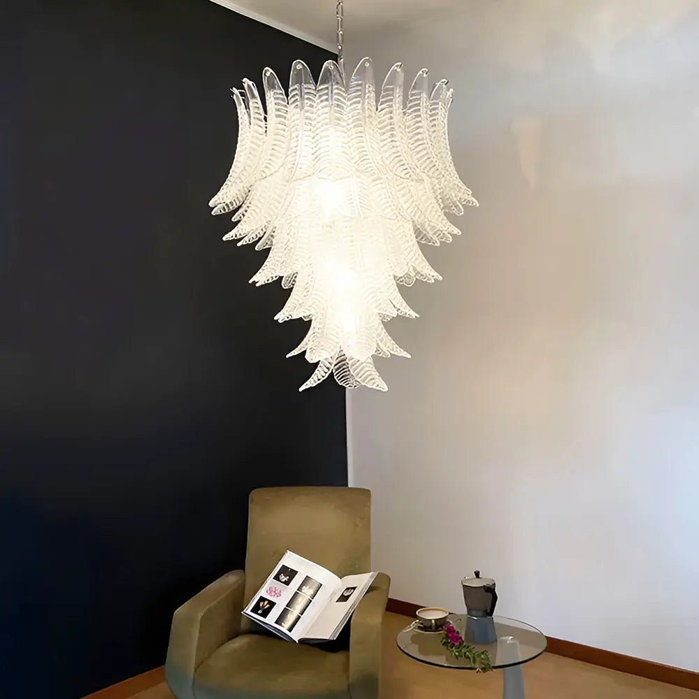 Aurora Chandelier Clear Glass Leaf Cascading Elegant - Neutralighting