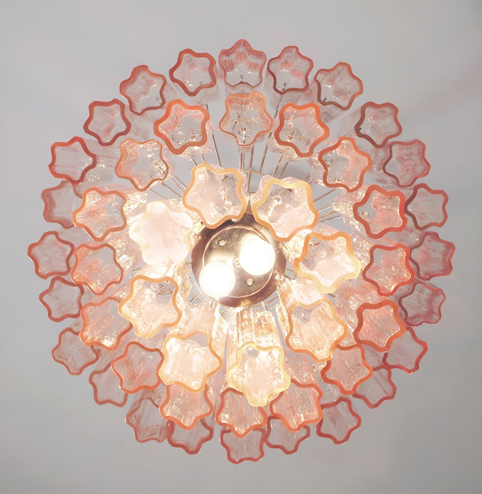 Aurora Chandelier Pink Glass Tubes Layered Modern - Neutralighting