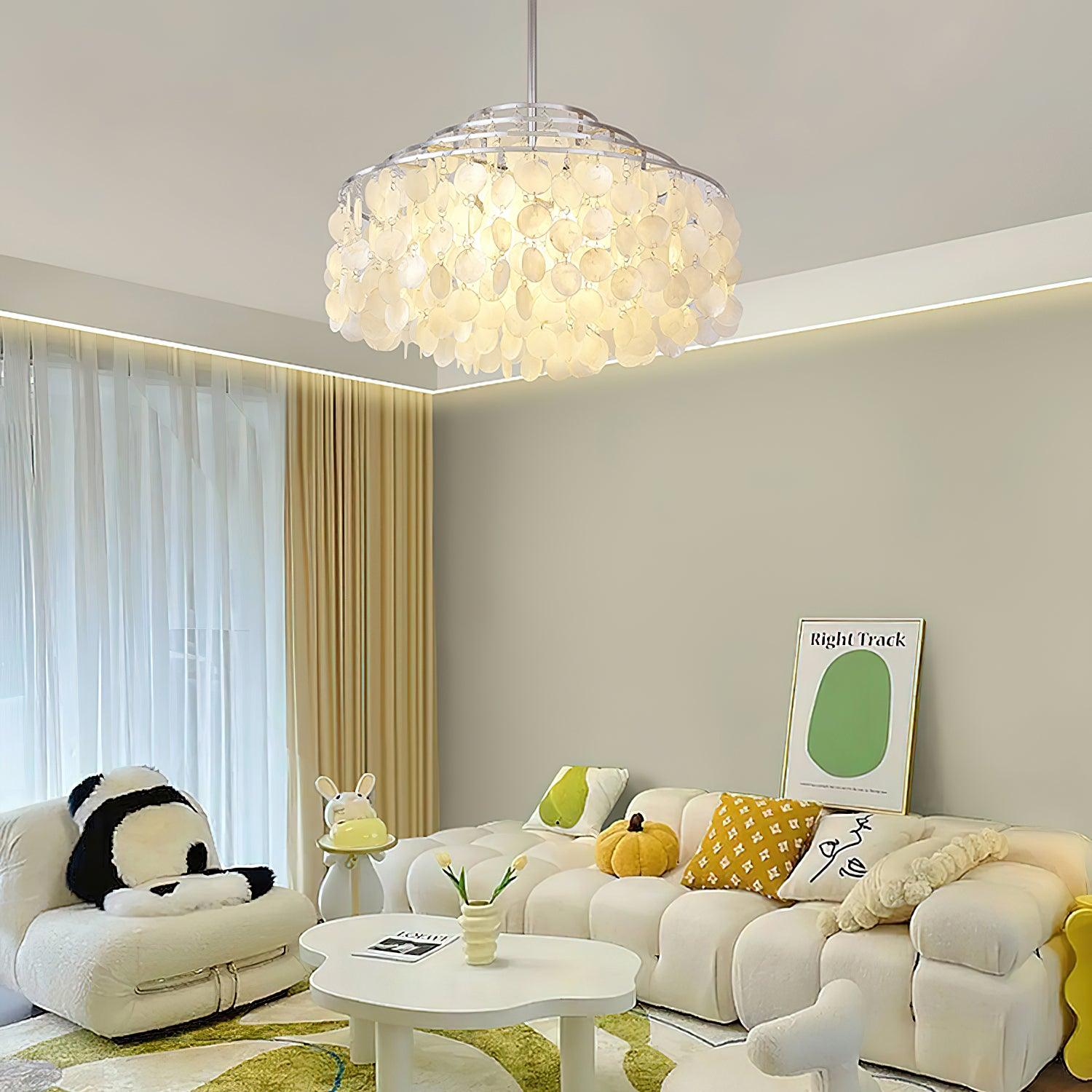 Lustra Pendelleuchte Runde Muschel Chrom-Letslighting