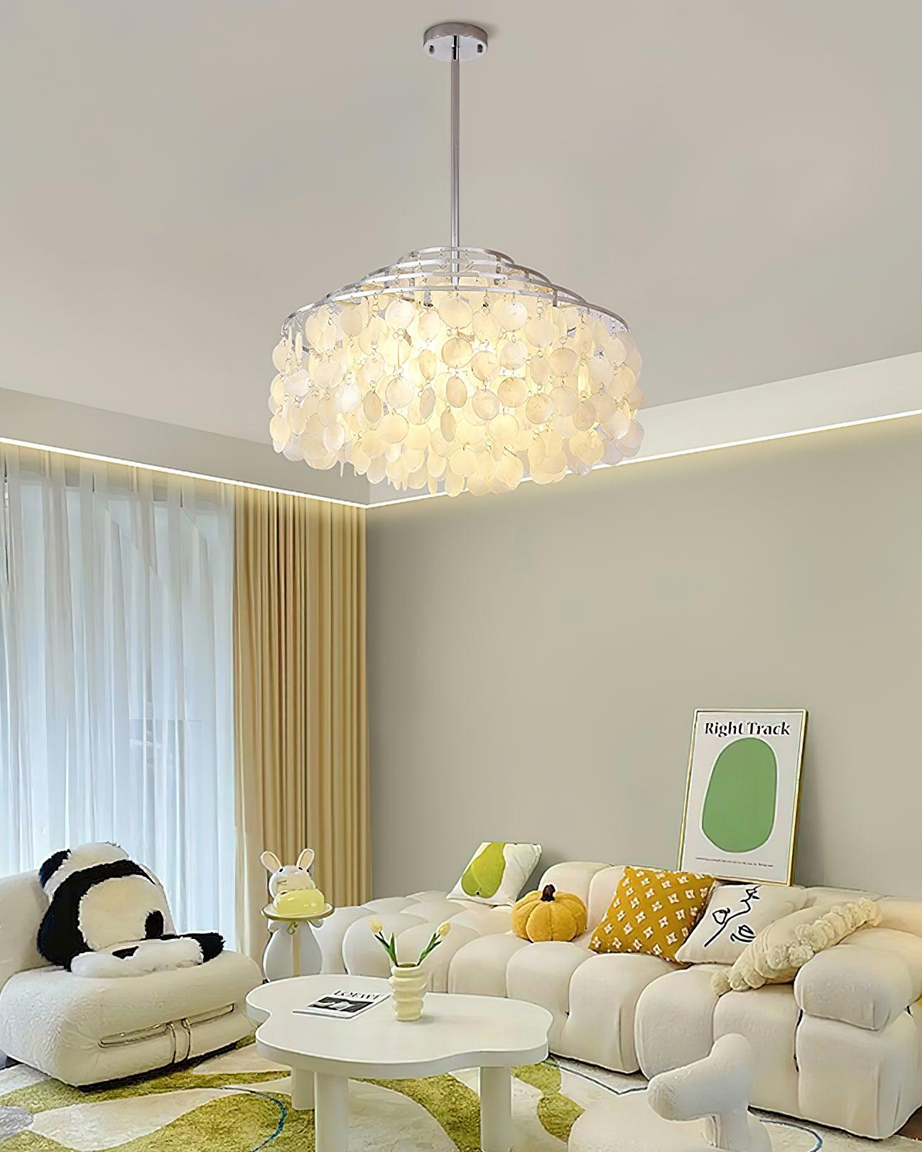 Lustra Pendelleuchte Runde Muschel Chrom-Letslighting