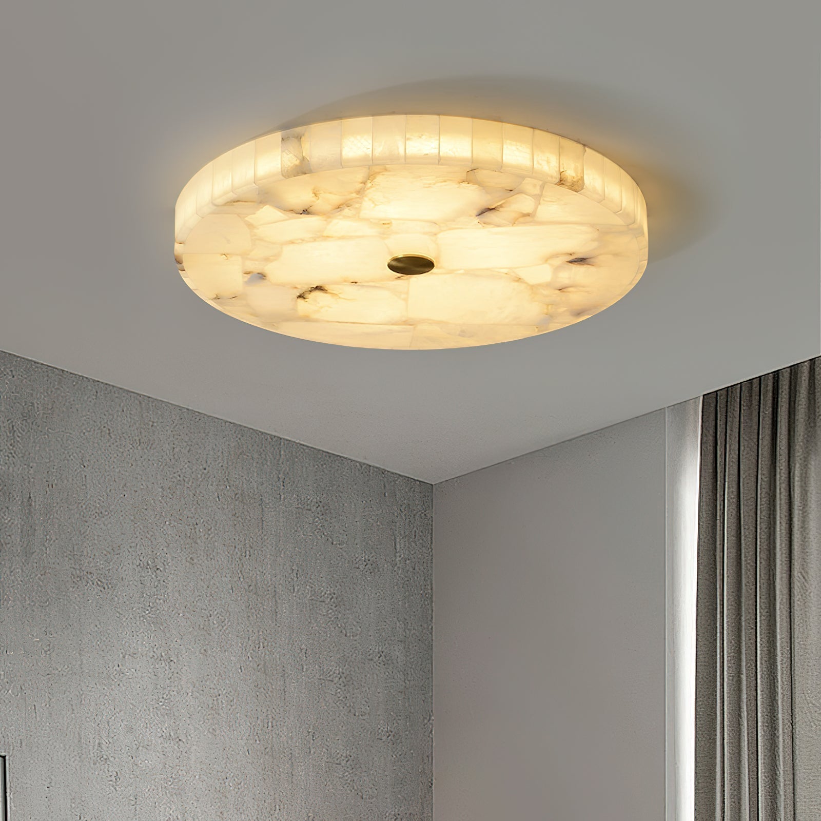 Vosilis Modern Minimalist Round Alabaster Ceiling Lamp - Letslighting