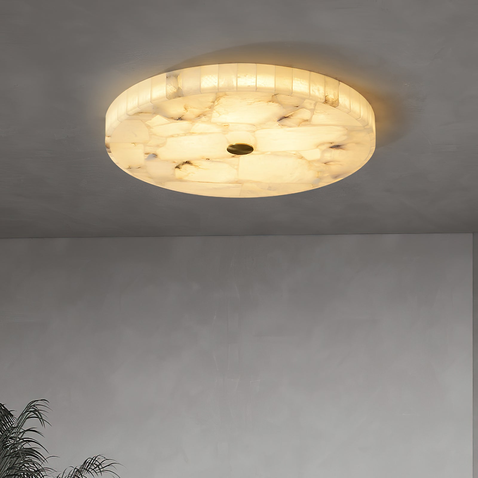 Vosilis Modern Minimalist Round Alabaster Ceiling Lamp - Letslighting