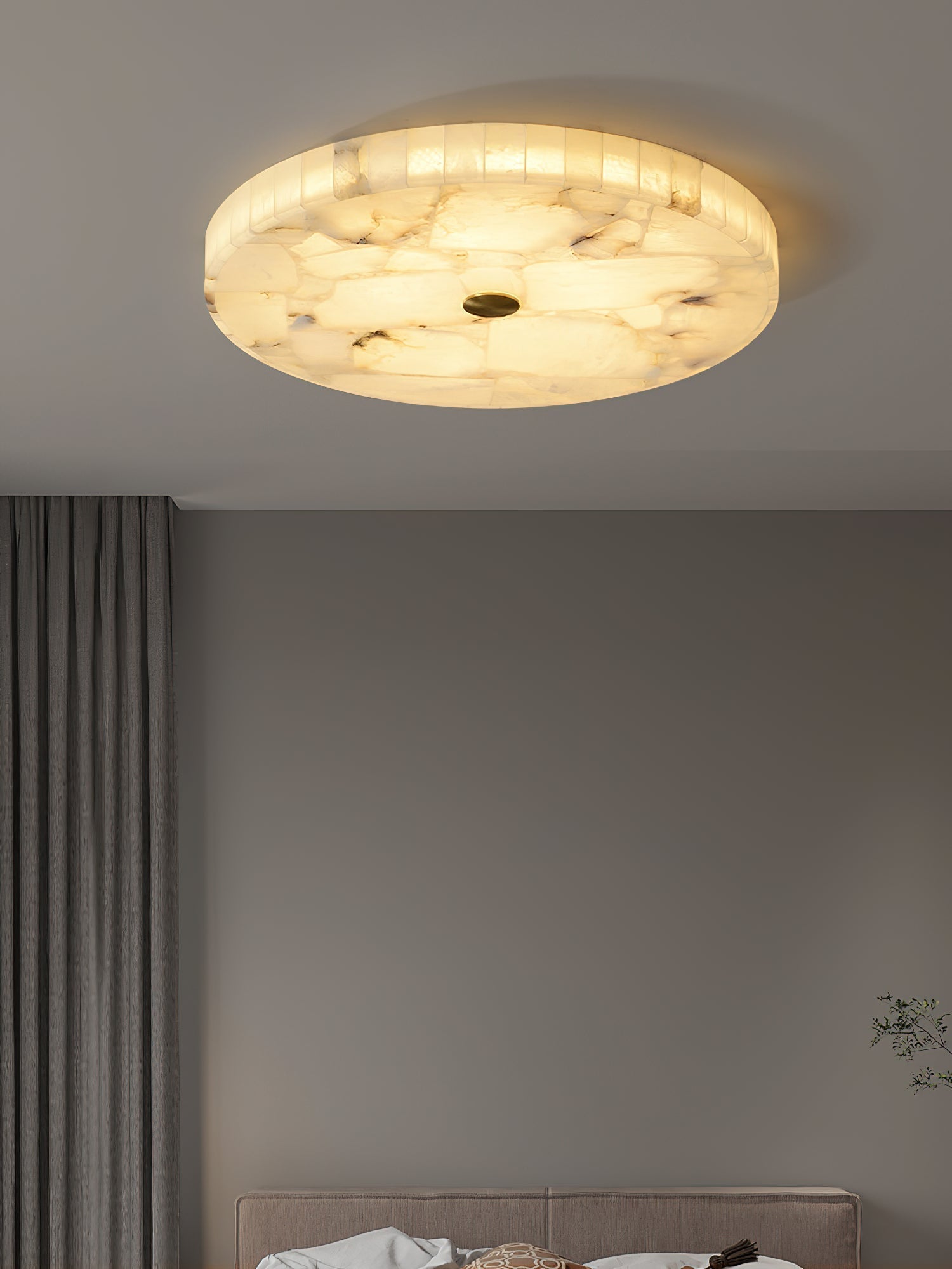 Vosilis Modern Minimalist Round Alabaster Ceiling Lamp - Letslighting