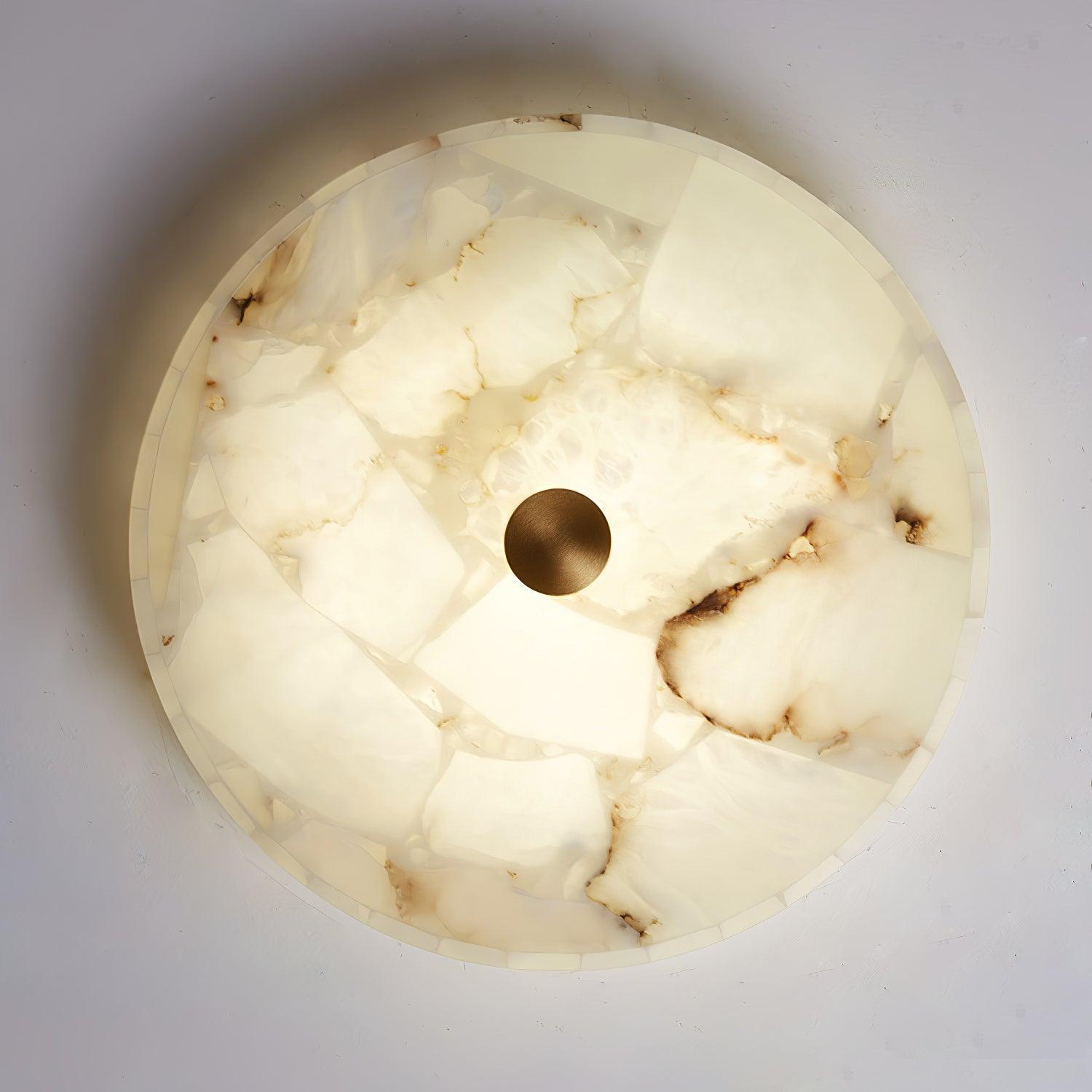 Delya Runde Alabaster-Deckenleuchte
