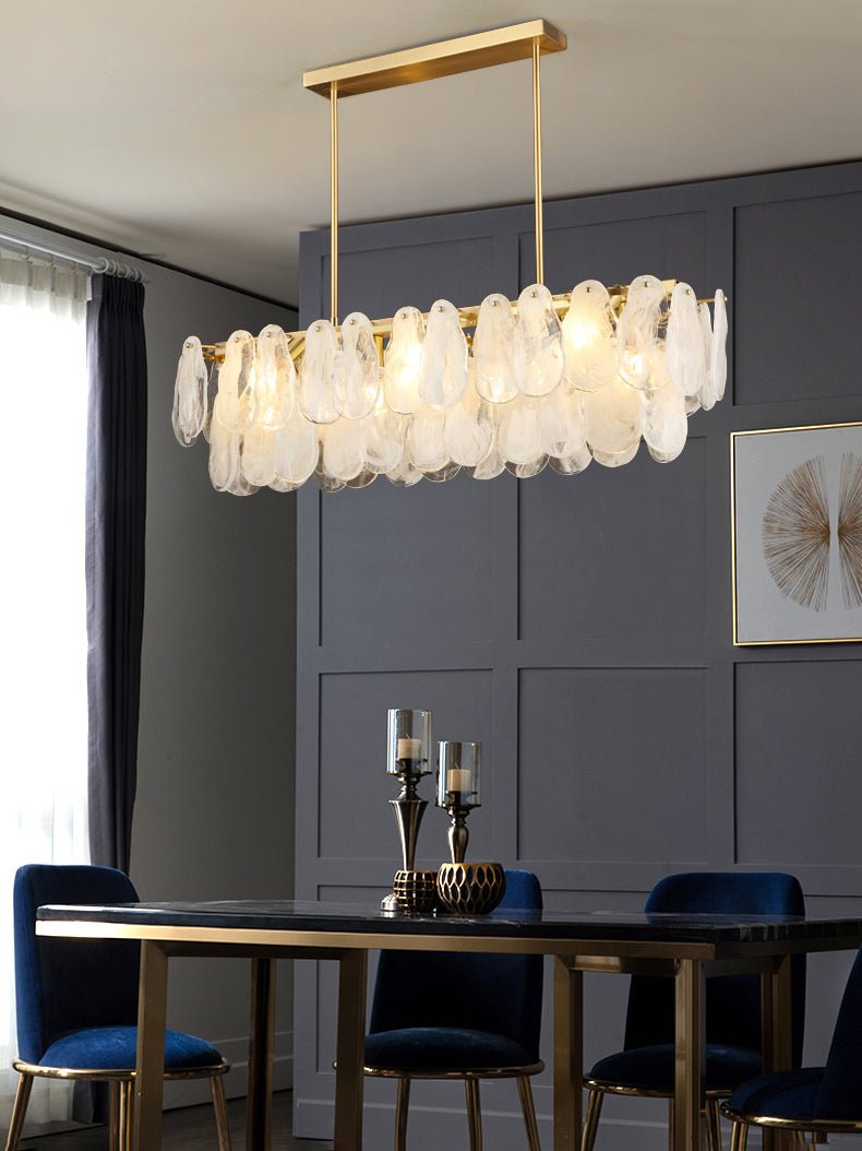 Zosolia Postmoderner luxuriöser runder Kronleuchter aus Wolkenglas-Letslighting