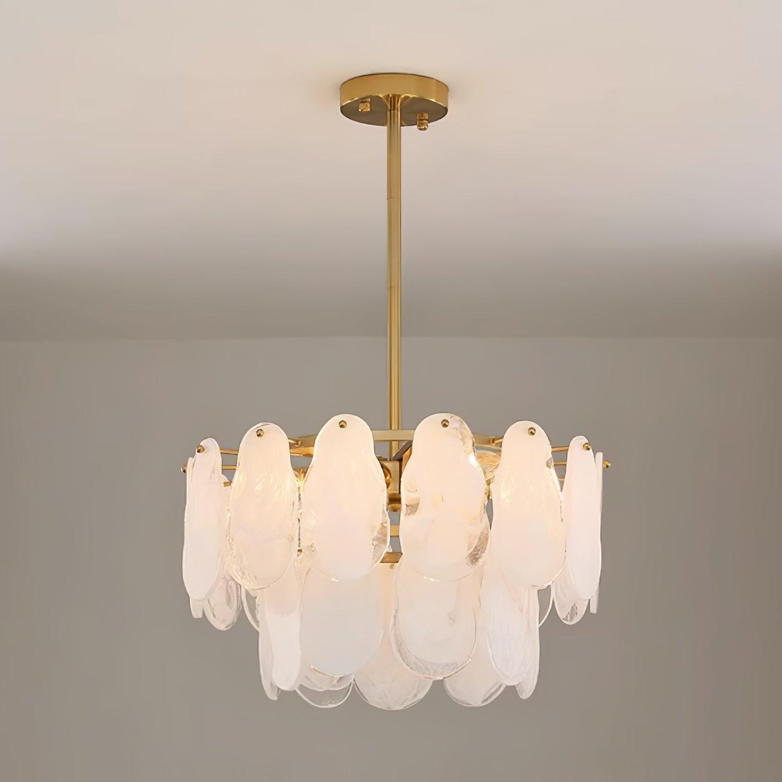 Zosolia Postmoderner luxuriöser runder Kronleuchter aus Wolkenglas-Letslighting