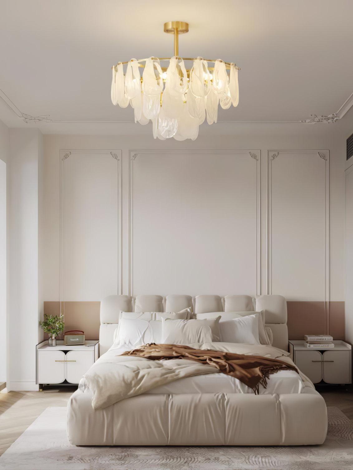 Zosolia Postmoderner luxuriöser runder Kronleuchter aus Wolkenglas-Letslighting