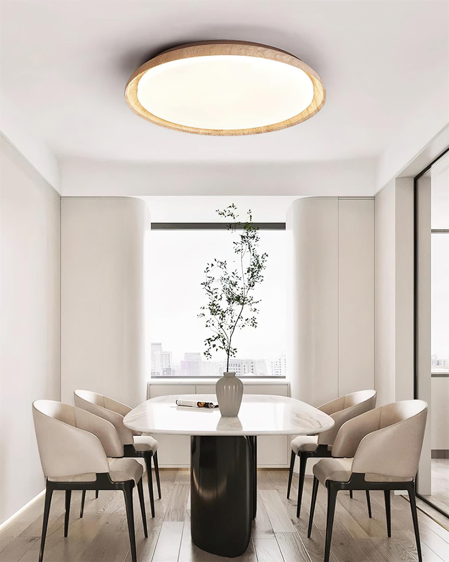 Halo Round Travertine Ceiling Light - Letslighting