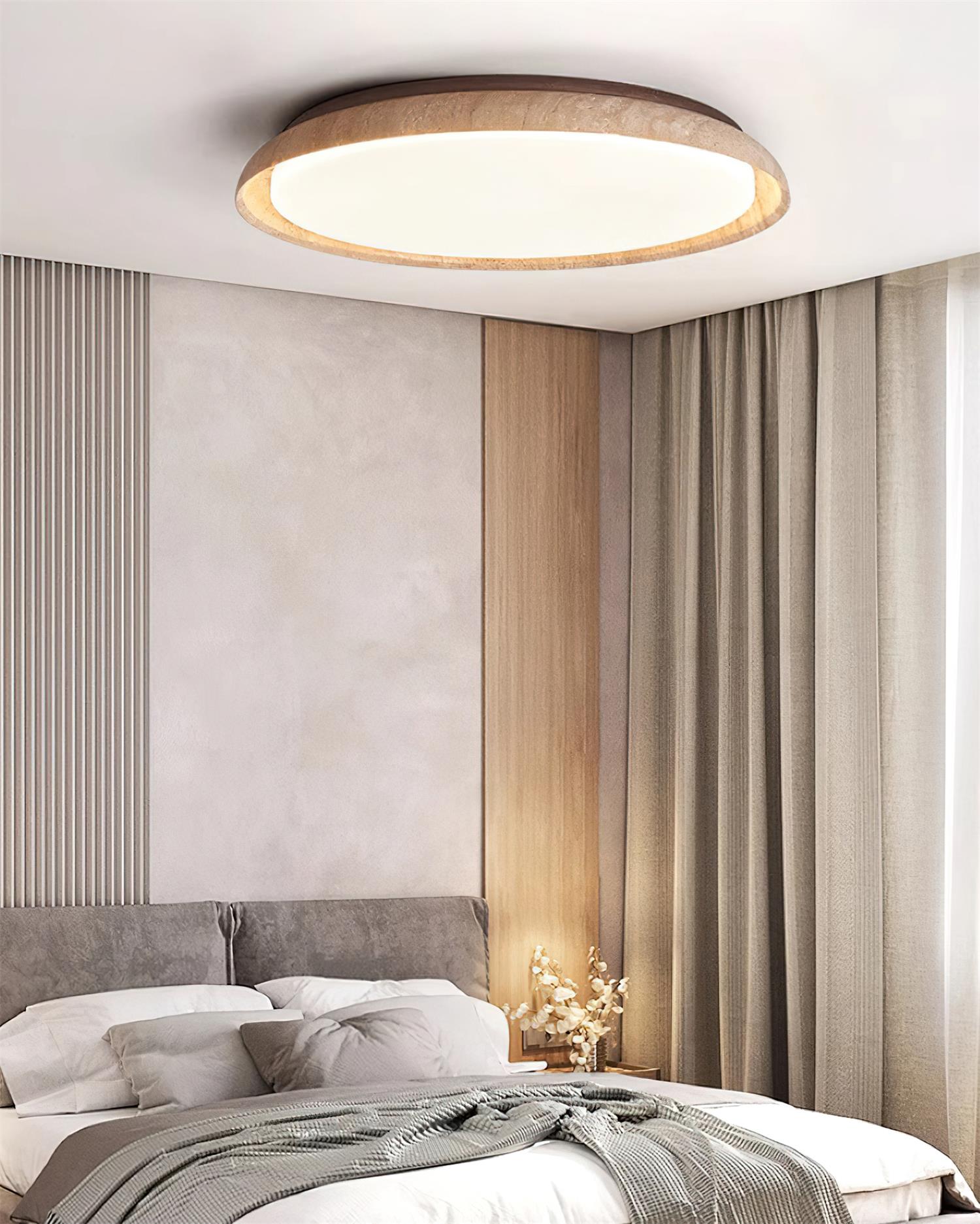 Halo Round Travertine Ceiling Light - Letslighting