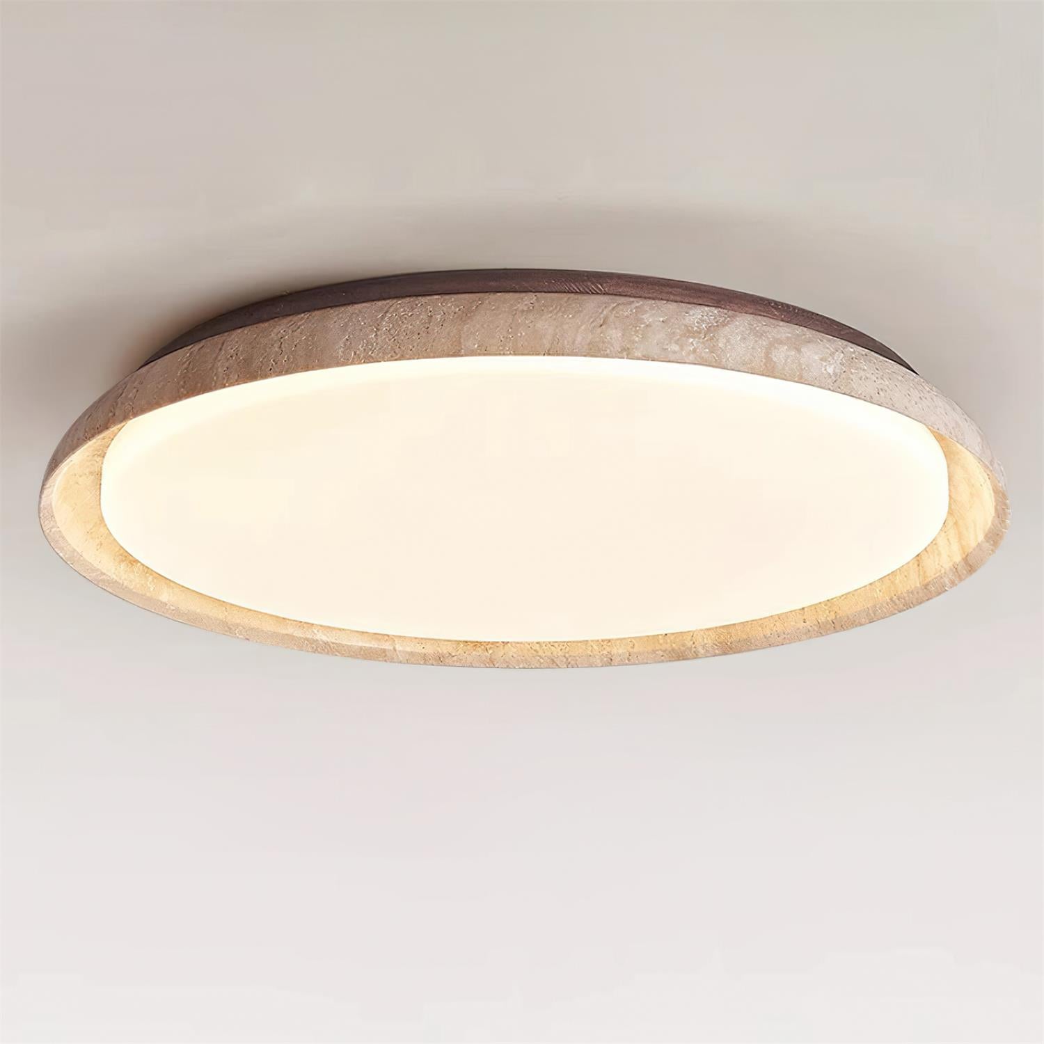Halo Round Travertine Ceiling Light - Letslighting
