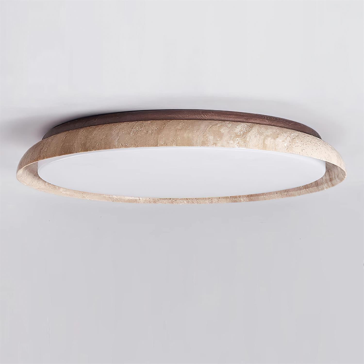 Halo Round Travertine Ceiling Light - Letslighting