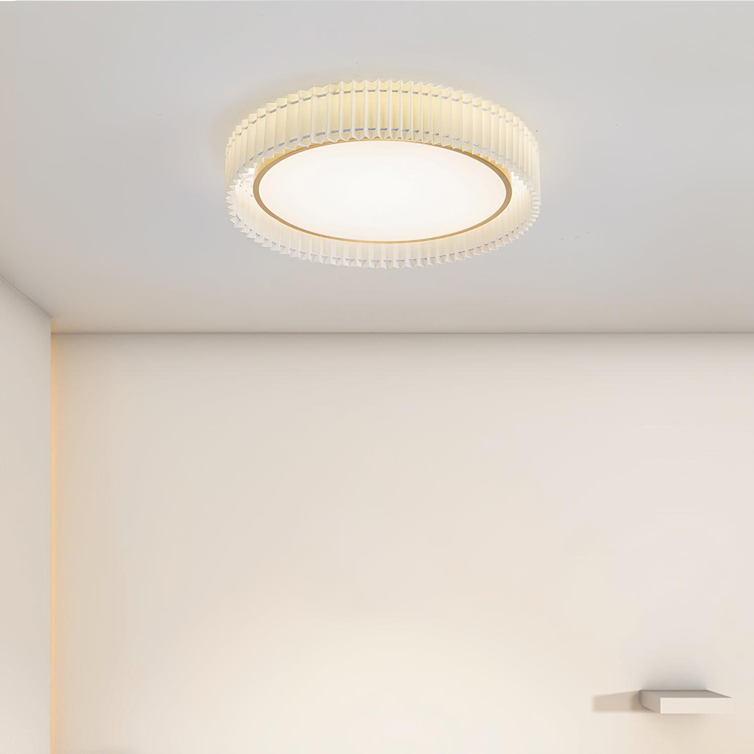Corinila Rund Gefeilt Stoff Deckenleuchte-Letslighting