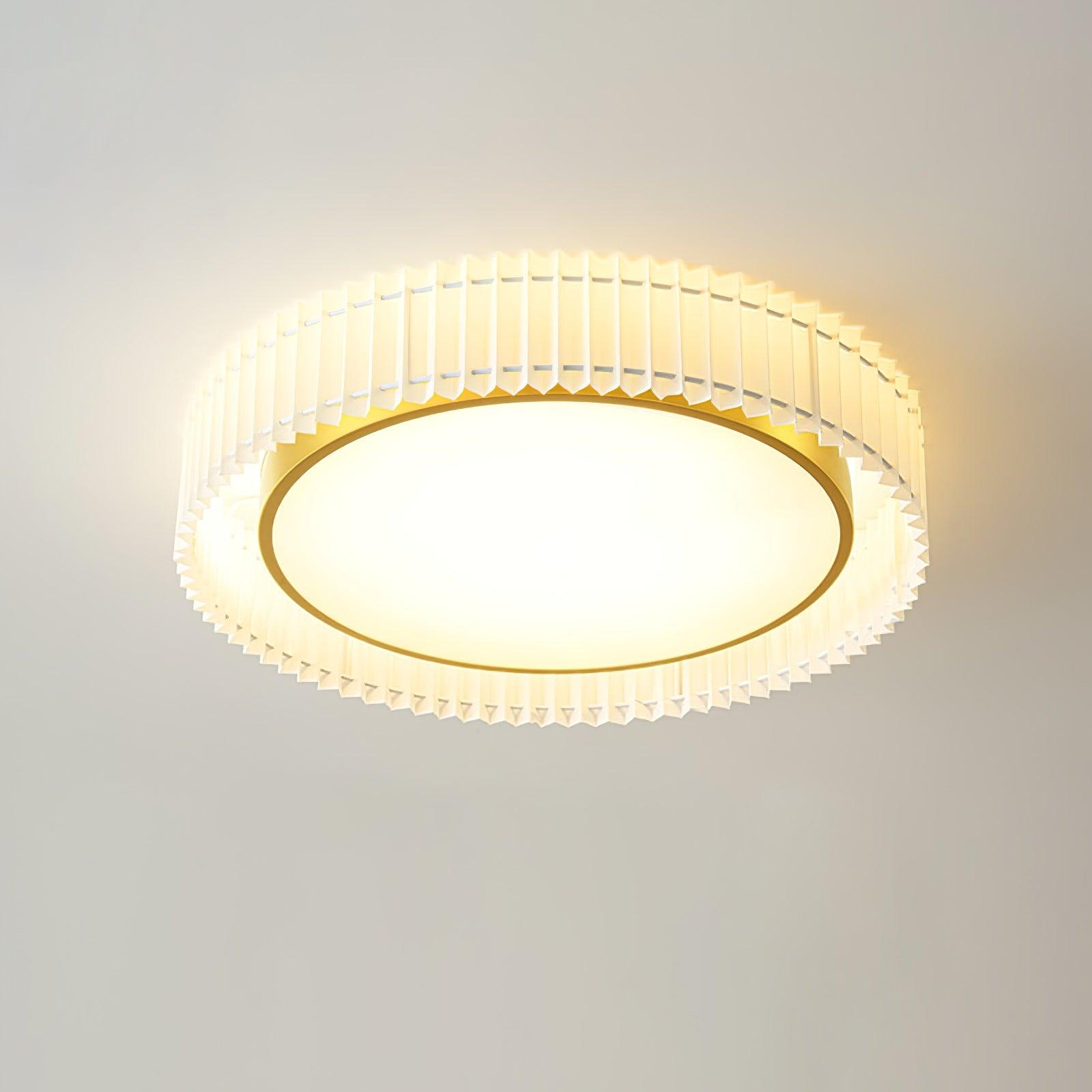 Corinila Rund Gefeilt Stoff Deckenleuchte-Letslighting