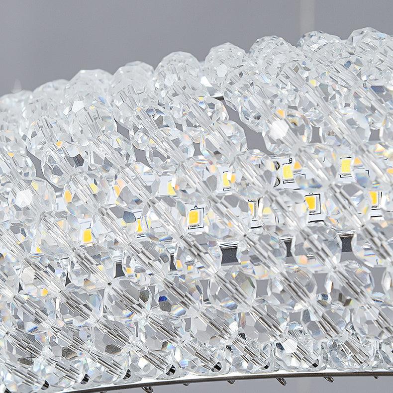 Lustra Kronleuchter Rund Ring Kristall Gold LED-Letslighting