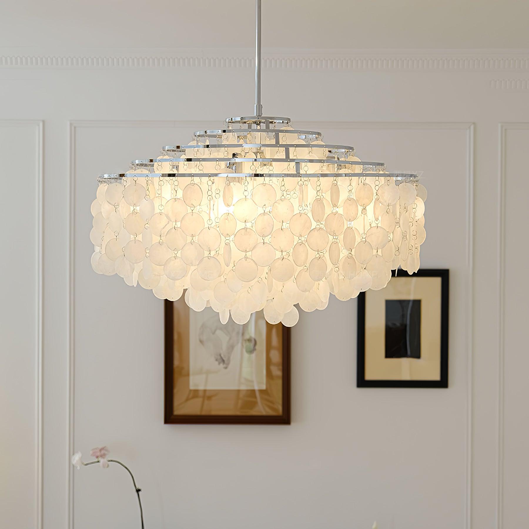 Lustra Pendelleuchte Runde Muschel Chrom-Letslighting