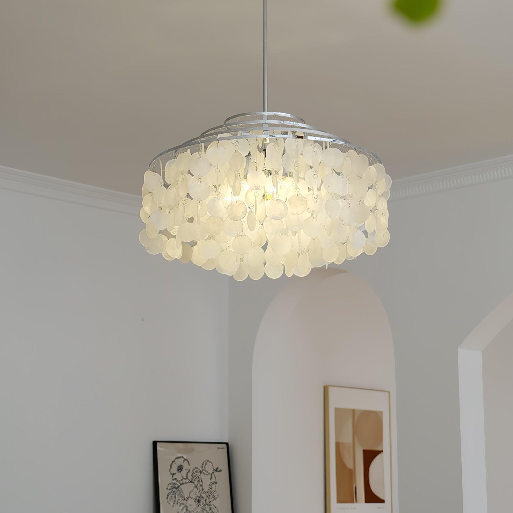 Lustra Pendelleuchte Runde Muschel Chrom-Letslighting