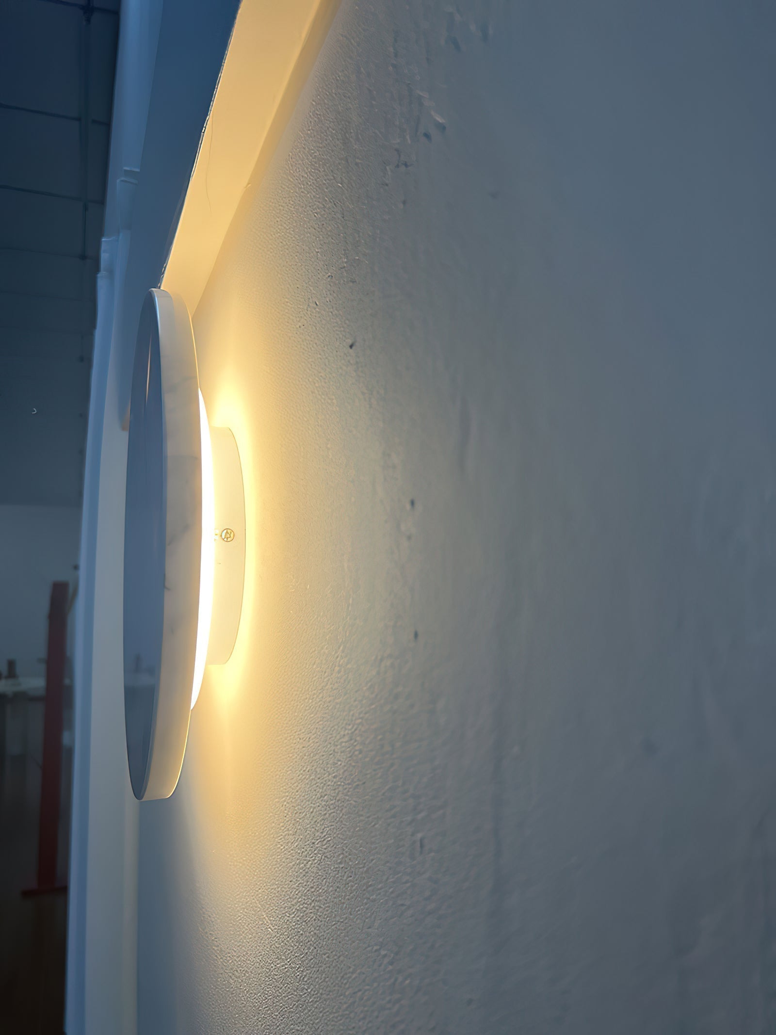 Vasilora Modern Minimalist Round White Marble Sconce Wall Lamp - Letslighting