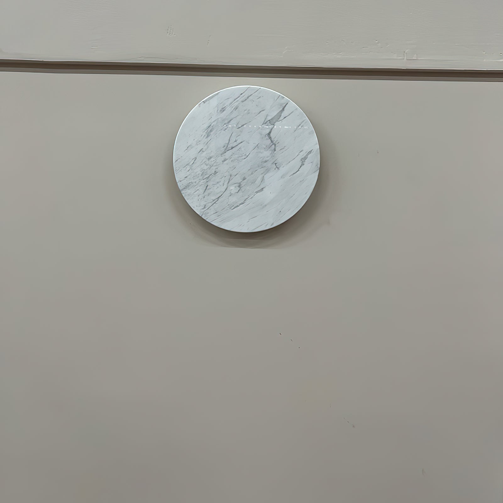 Vasilora Modern Minimalist Round White Marble Sconce Wall Lamp - Letslighting