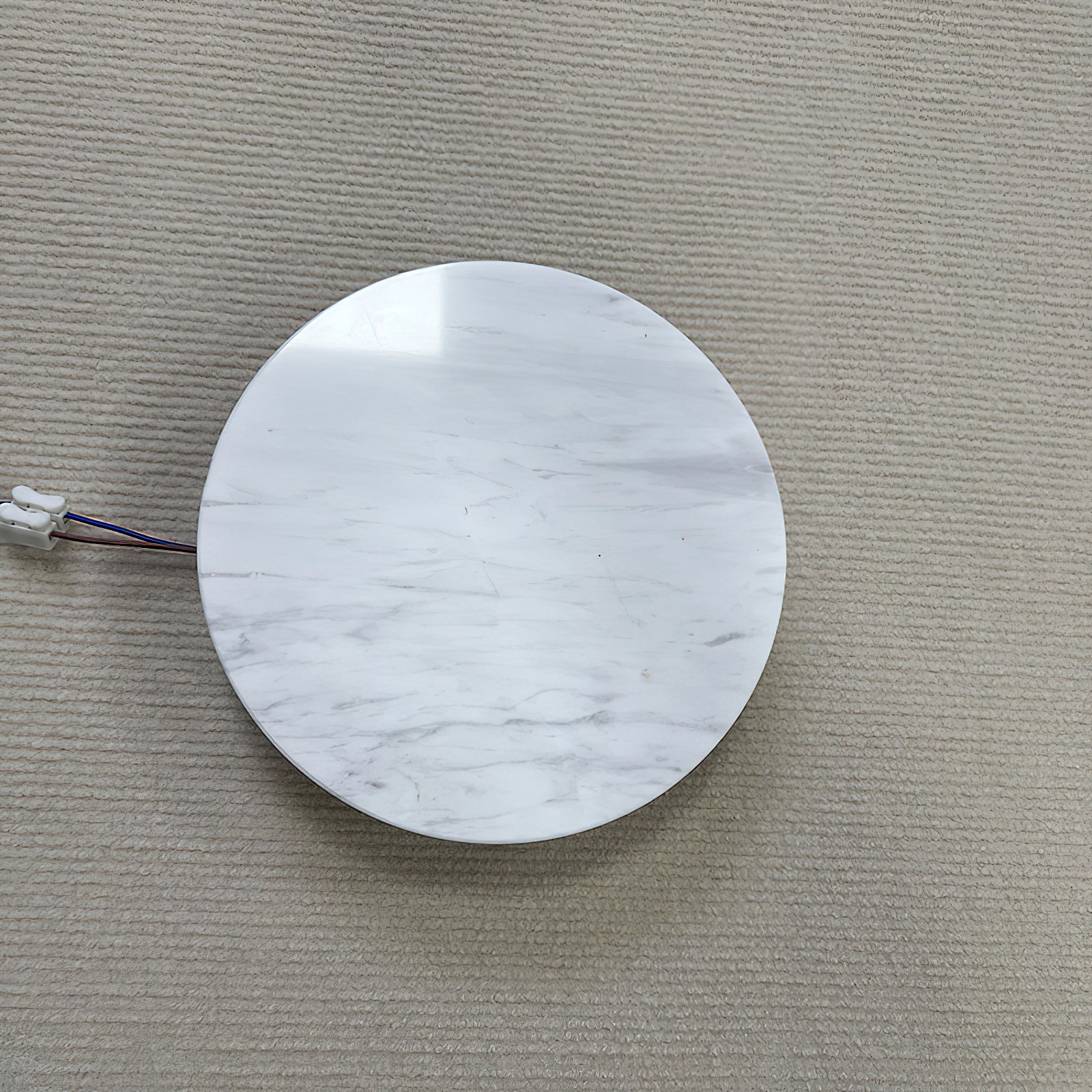 Vasilora Modern Minimalist Round White Marble Sconce Wall Lamp - Letslighting