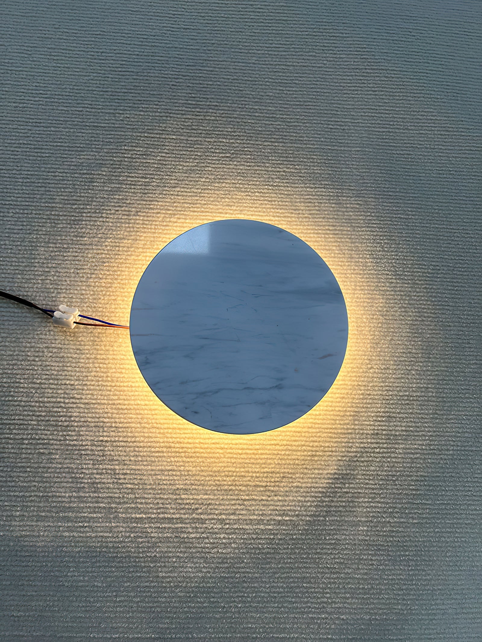 Vasilora Modern Minimalist Round White Marble Sconce Wall Lamp - Letslighting