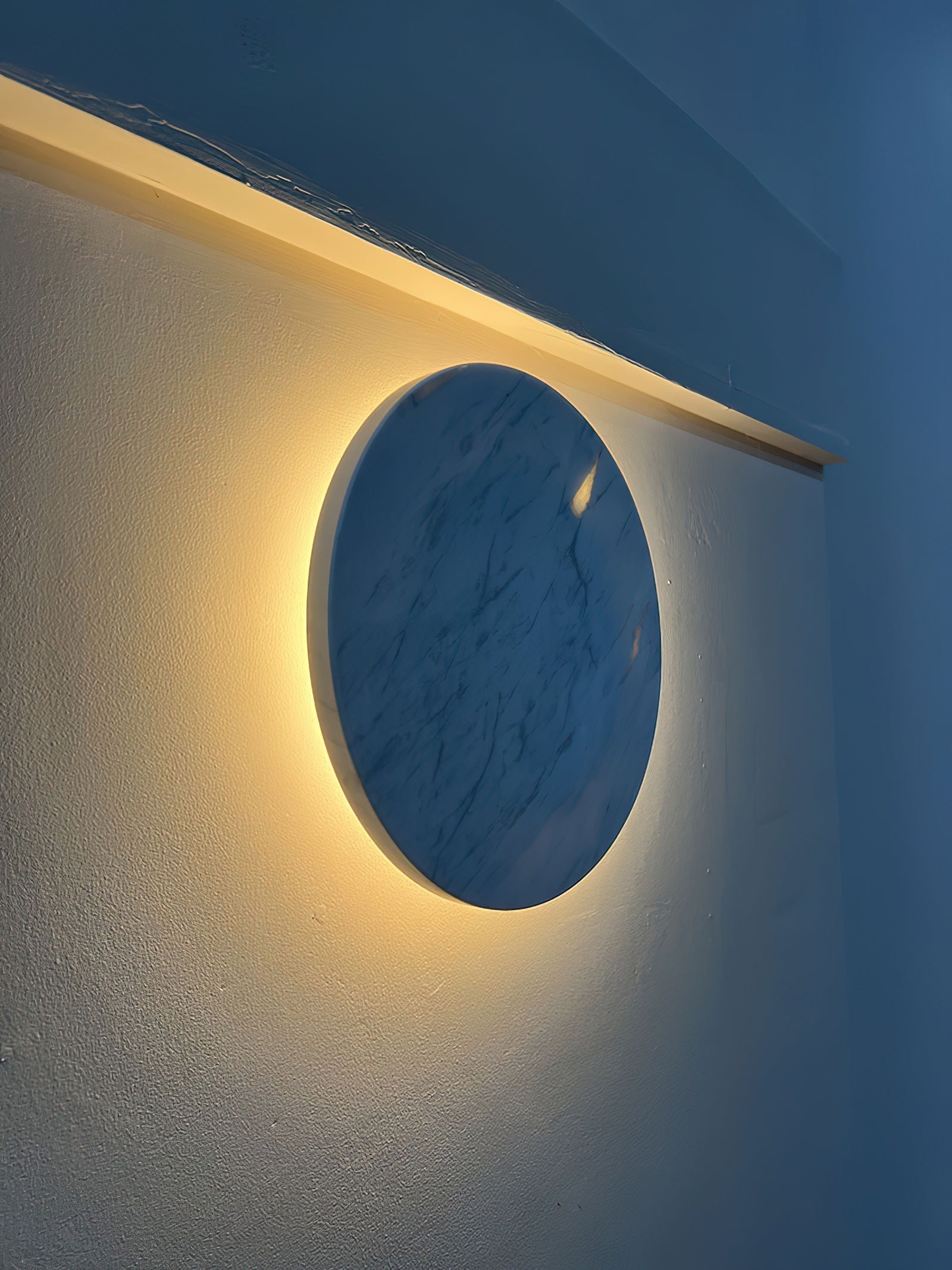 Vasilora Modern Minimalist Round White Marble Sconce Wall Lamp - Letslighting