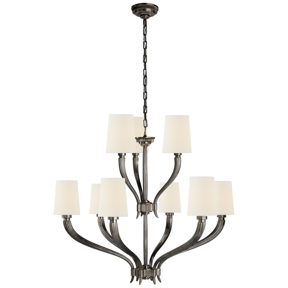Olnoran Industrieller Vintage Kronleuchter aus Schilfgewebe-Letslighting