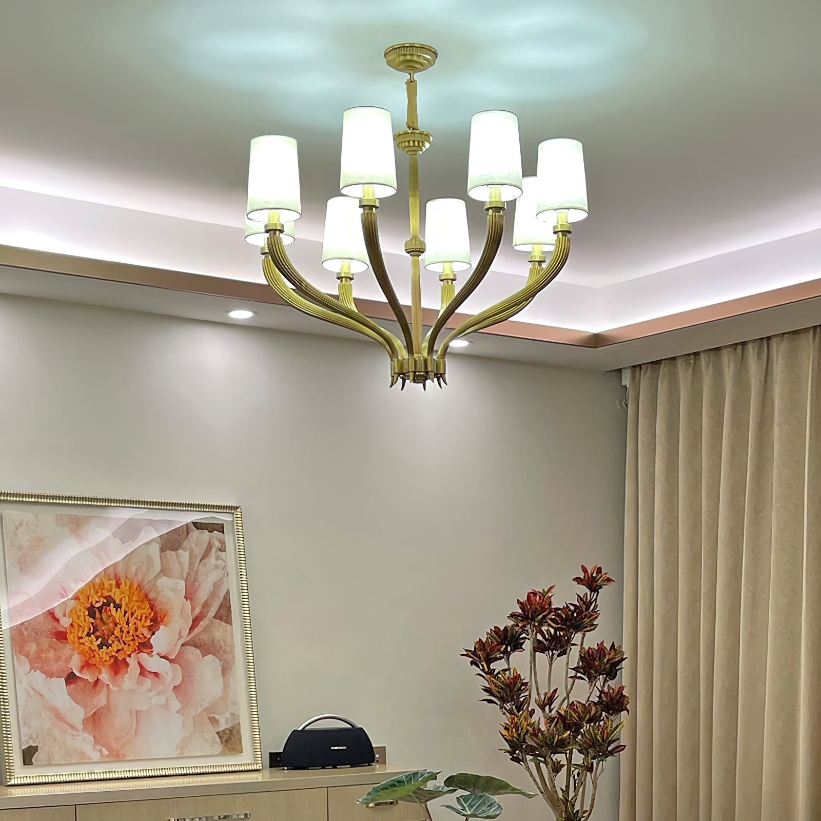 Olnoran Industrieller Vintage Kronleuchter aus Schilfgewebe-Letslighting