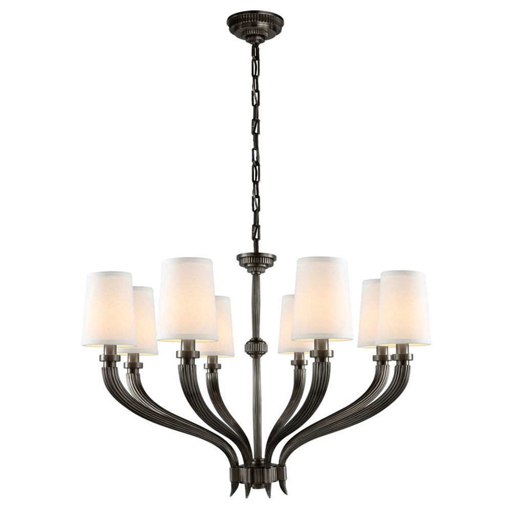 Olnoran Industrieller Vintage Kronleuchter aus Schilfgewebe-Letslighting